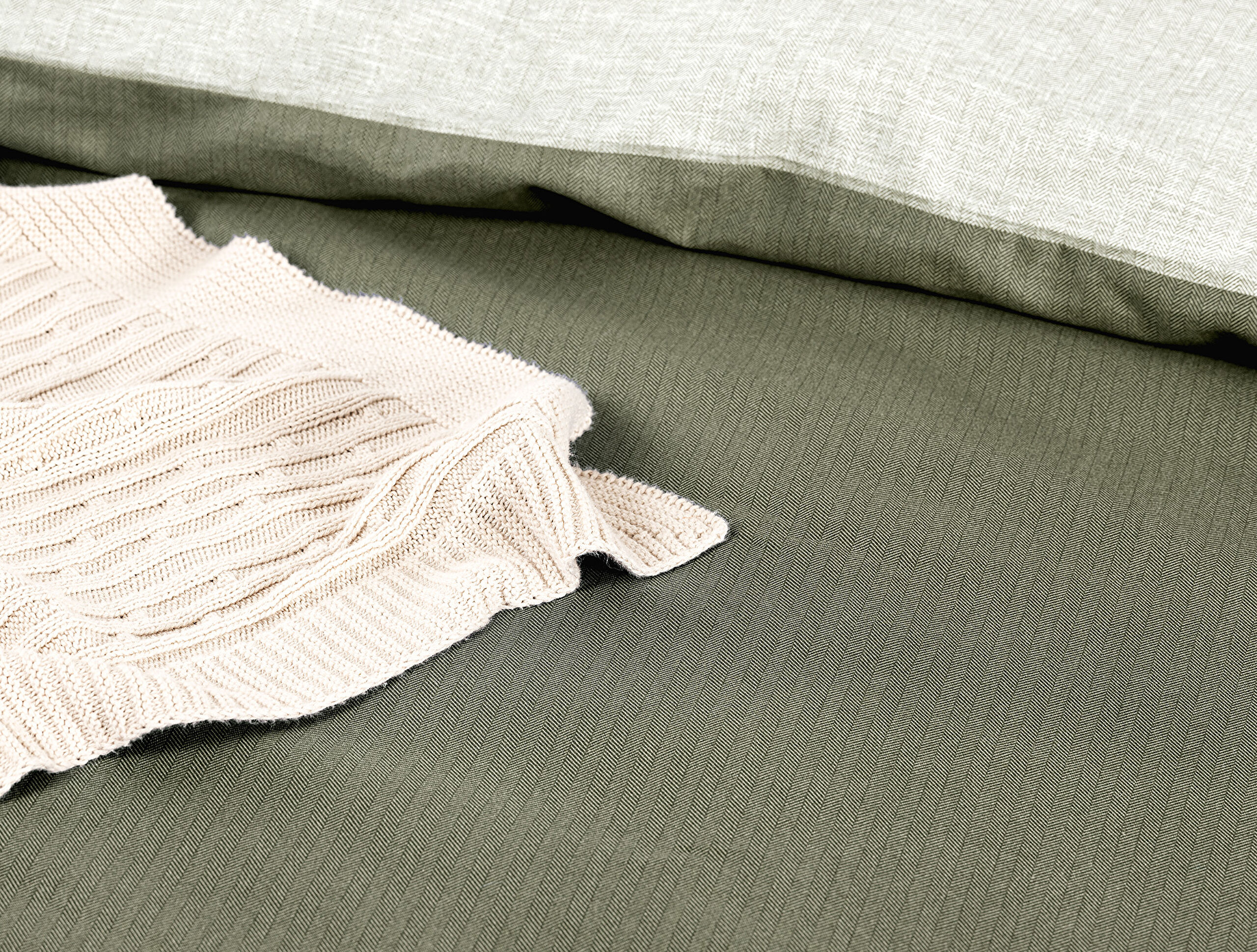 Parure de lit imprimée Cher pour lit simple - Kaki - 4