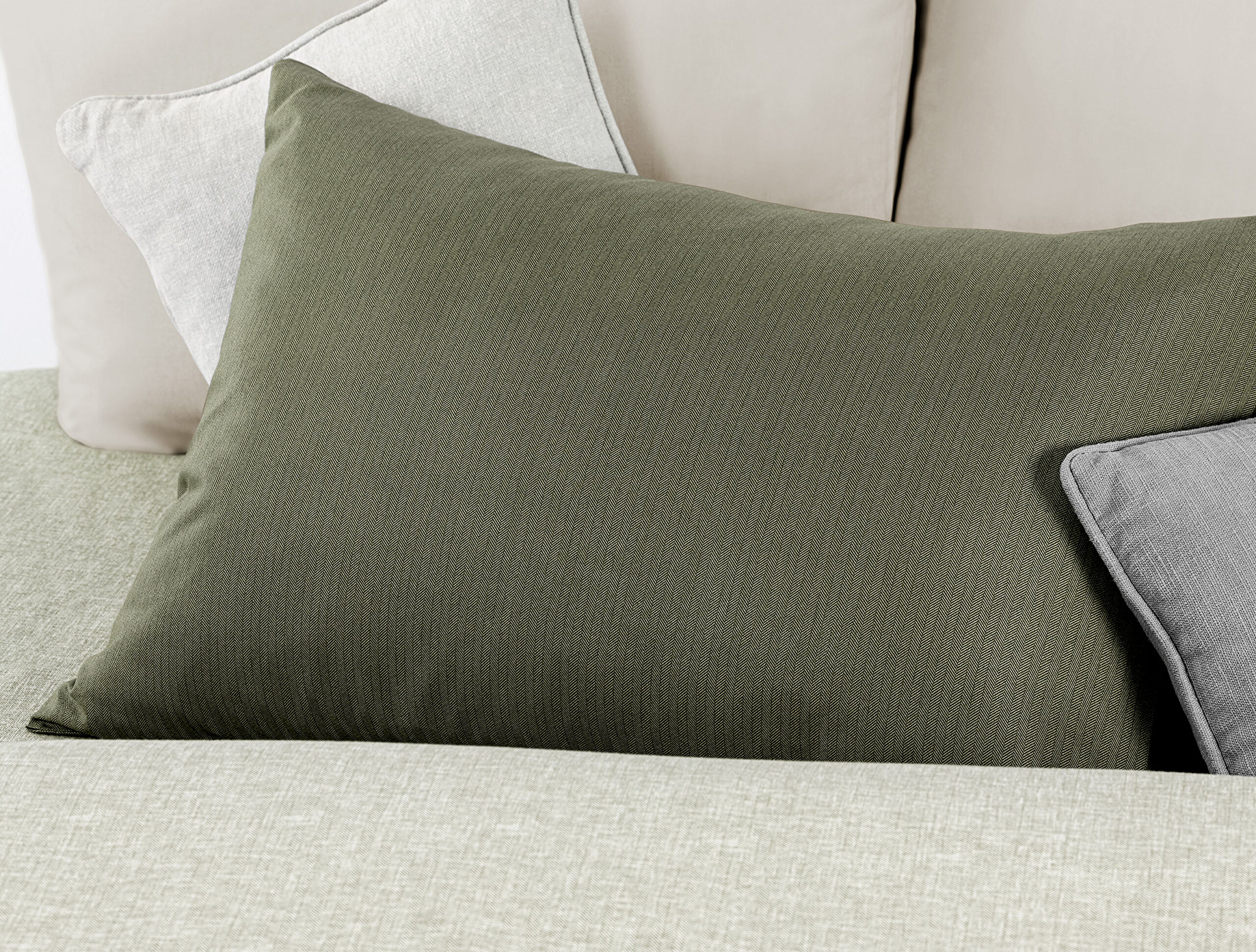 Parure de lit imprimée Cher pour lit simple - Kaki - 2