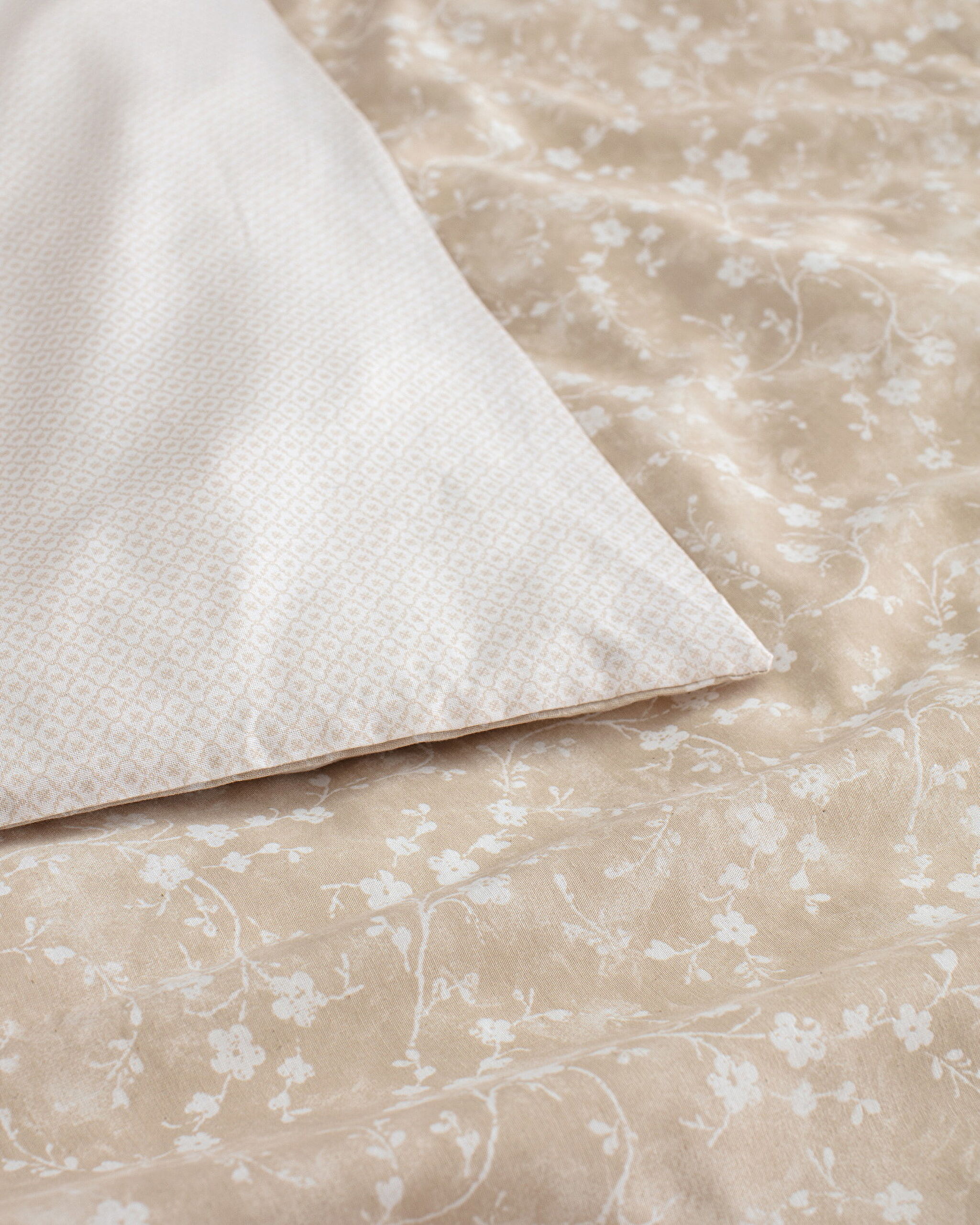 Ensemble de housse de couette simple imprimé en coton Fiance - Beige - 4