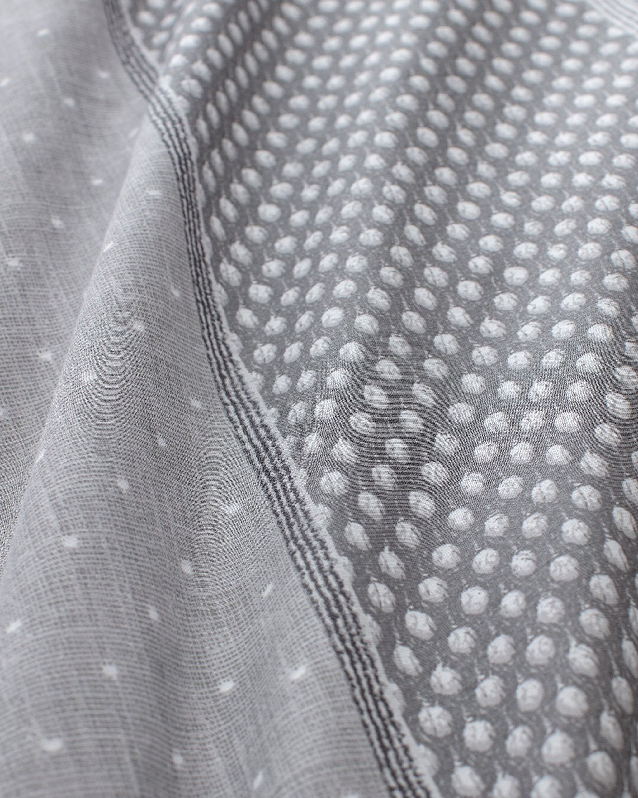 Ensemble de housse de couette simple en coton imprimé Hugo - Gris - 5