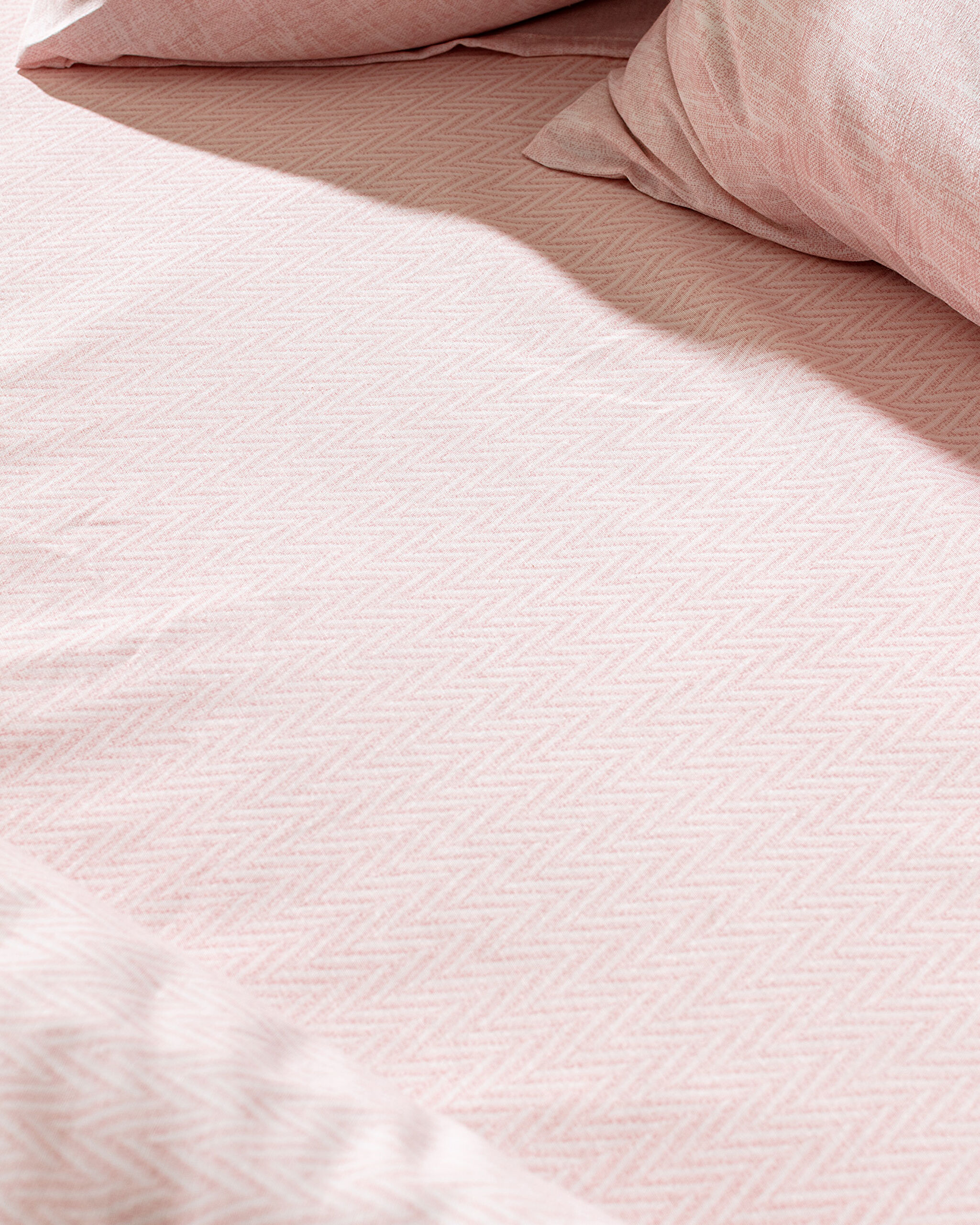 Ensemble de housse de couette simple en coton imprimé Juin - Poudre - 5