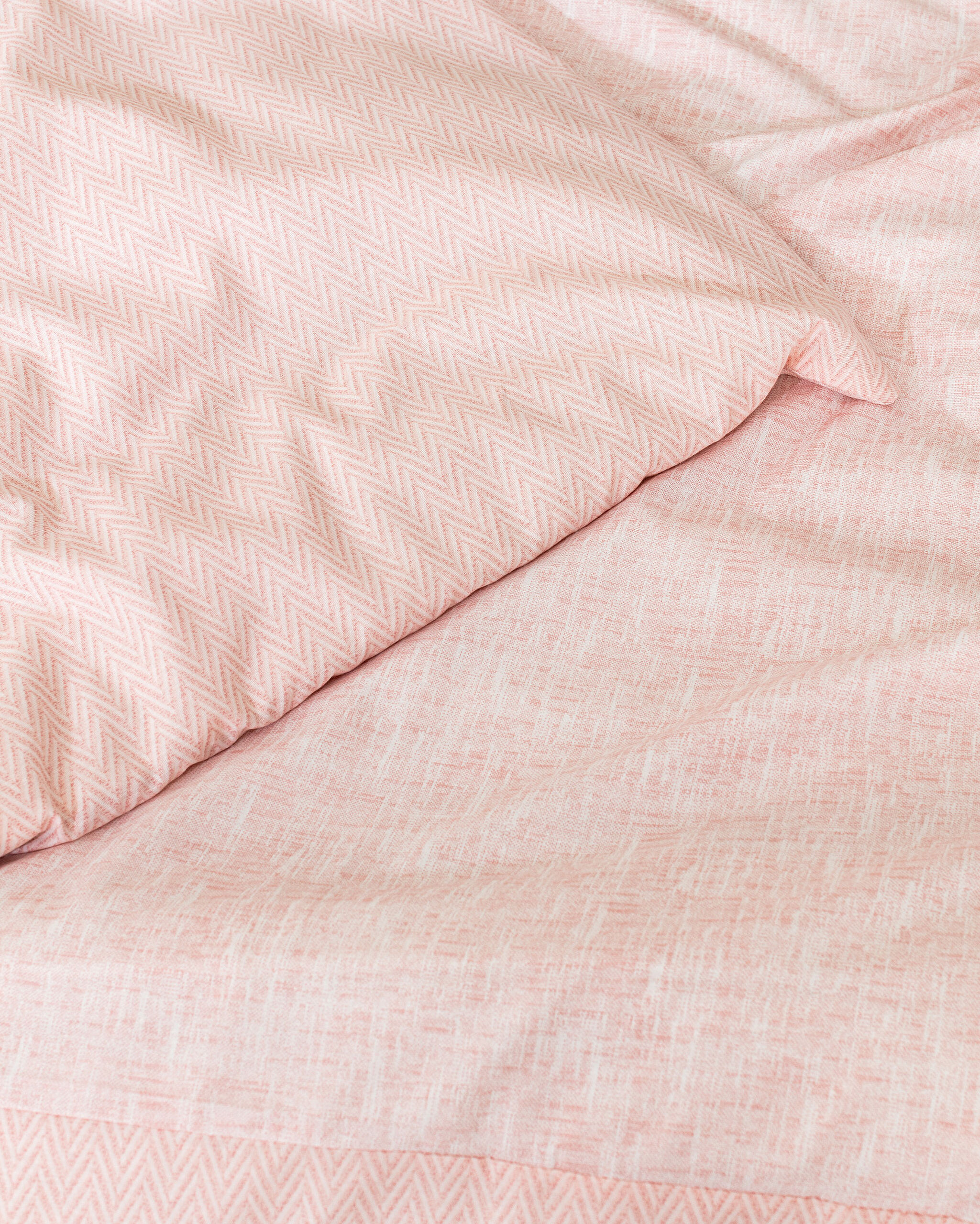 Ensemble de housse de couette simple en coton imprimé Juin - Poudre - 6