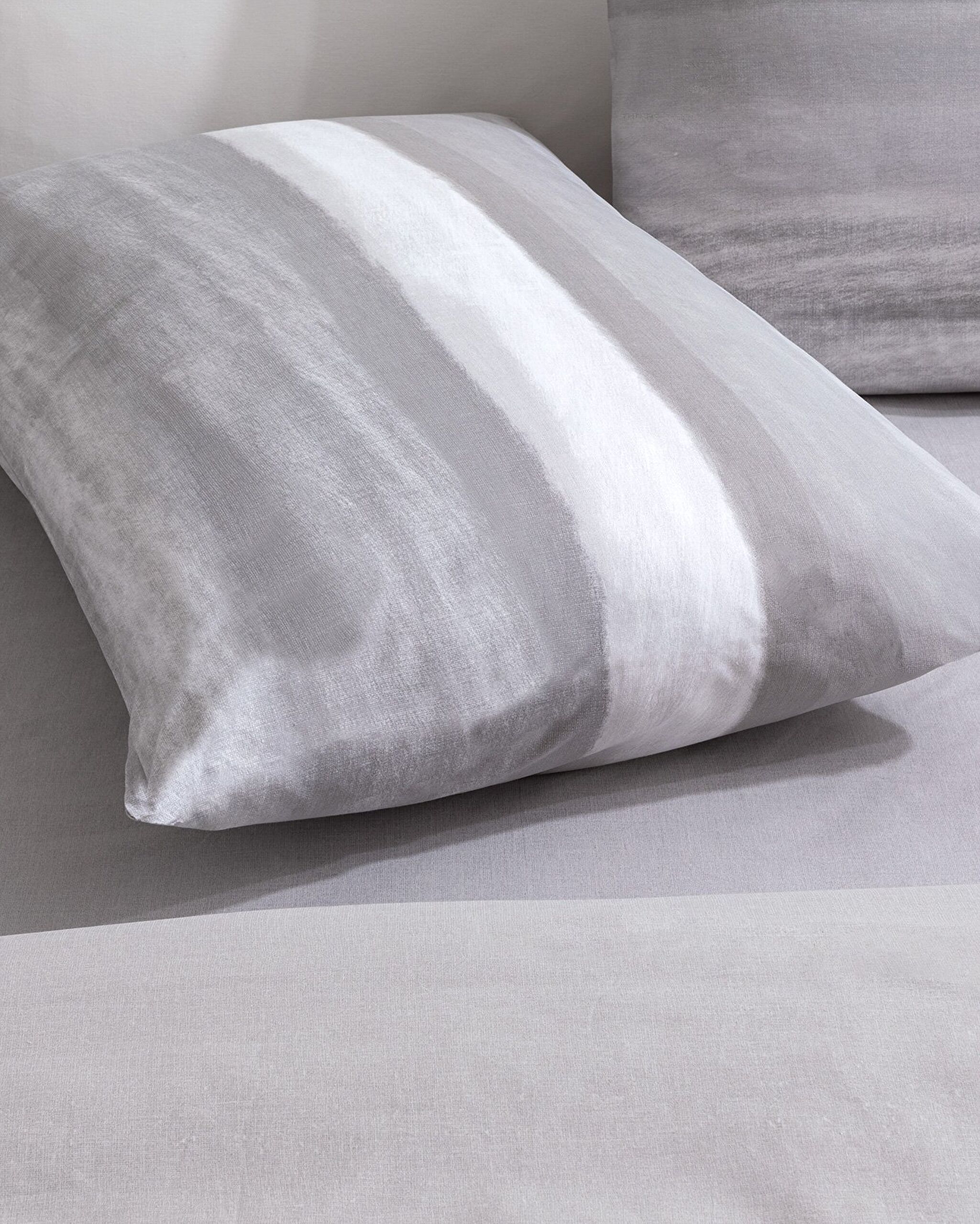 Ensemble de housse de couette imprimée en coton simple Noun - Gris - 3