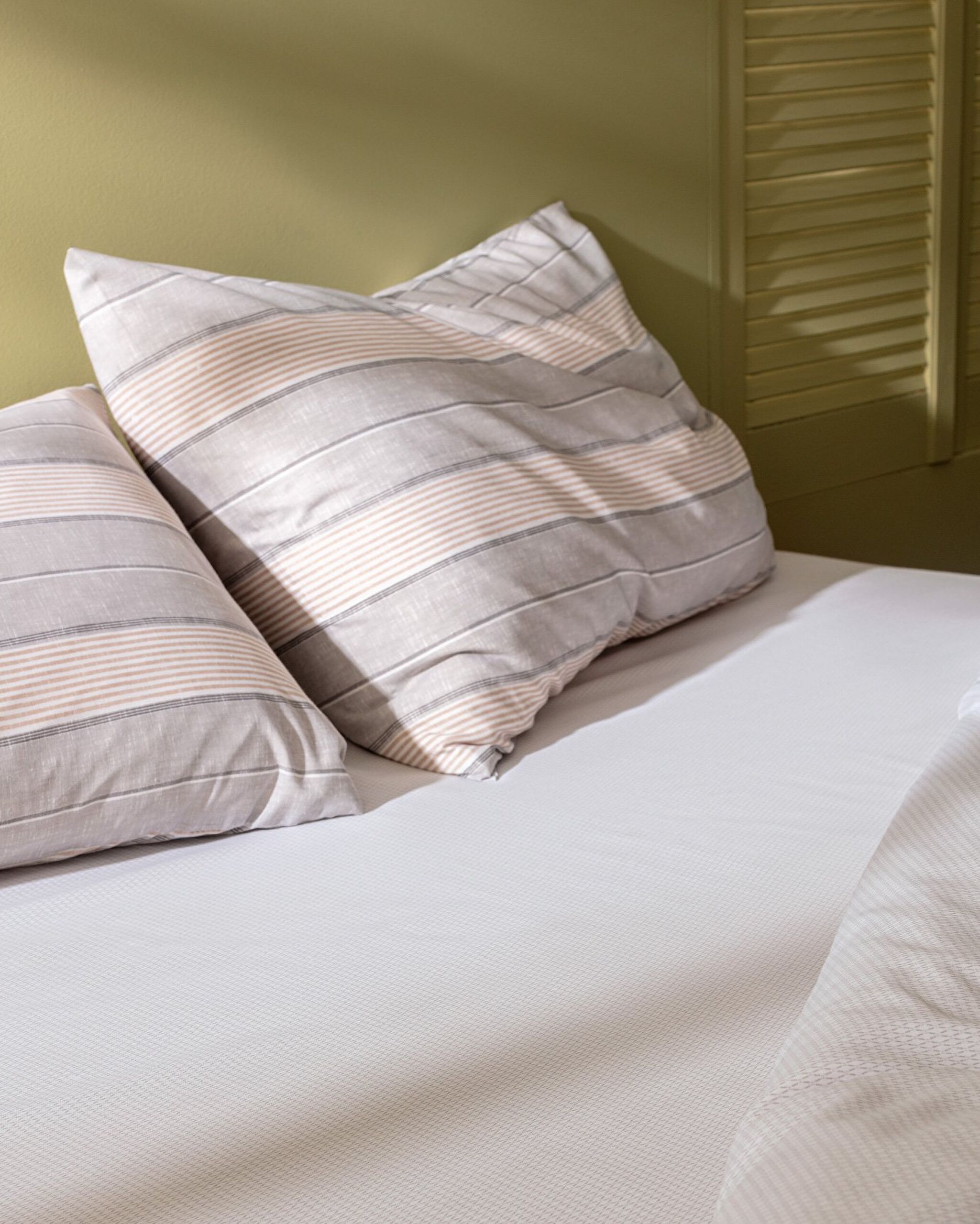 Ensemble de housse de couette imprimé en coton simple Marc - Gris/Beige - 3