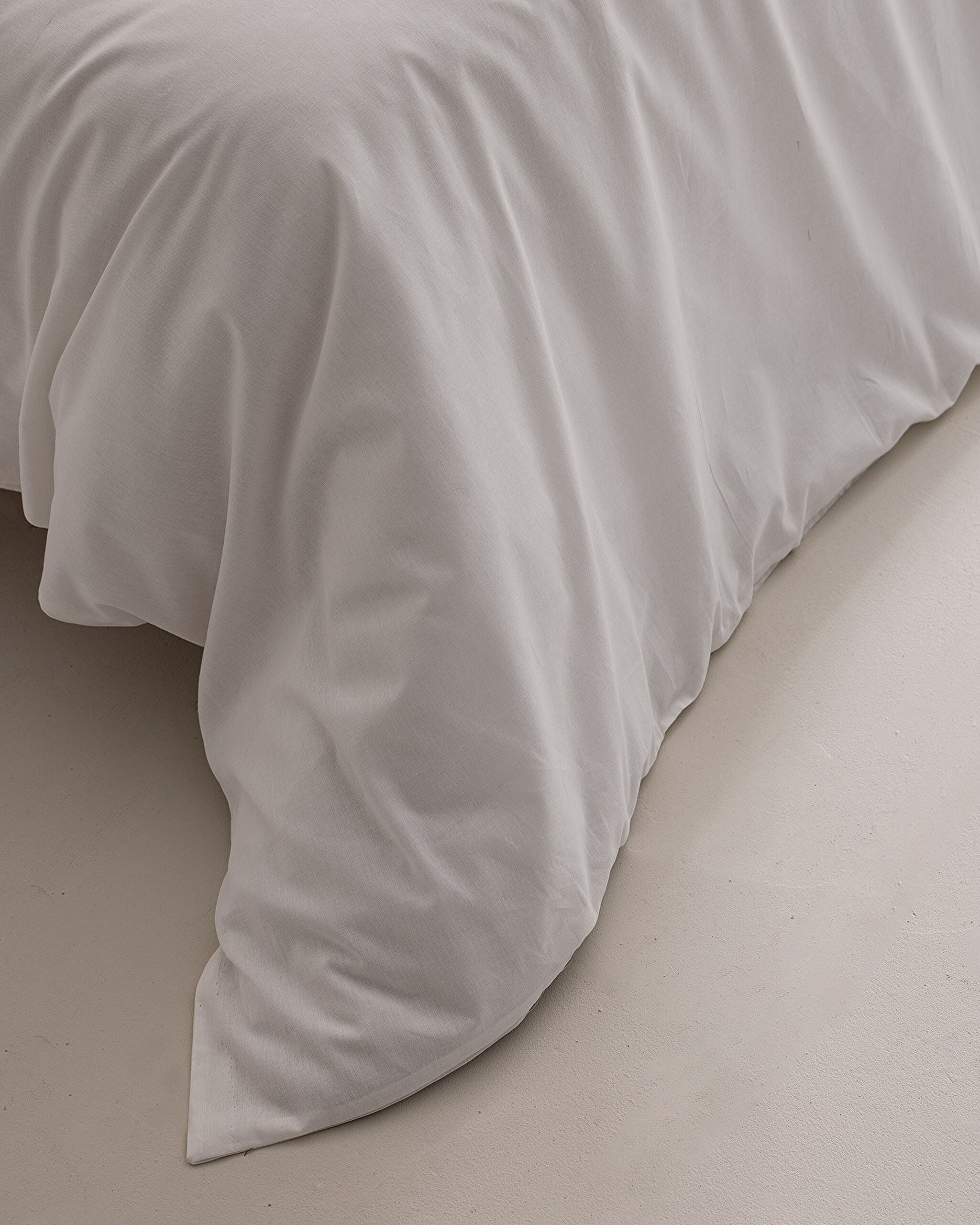 Housse de couette unie Manon Double 100% coton Ranforce - Pierre - 2