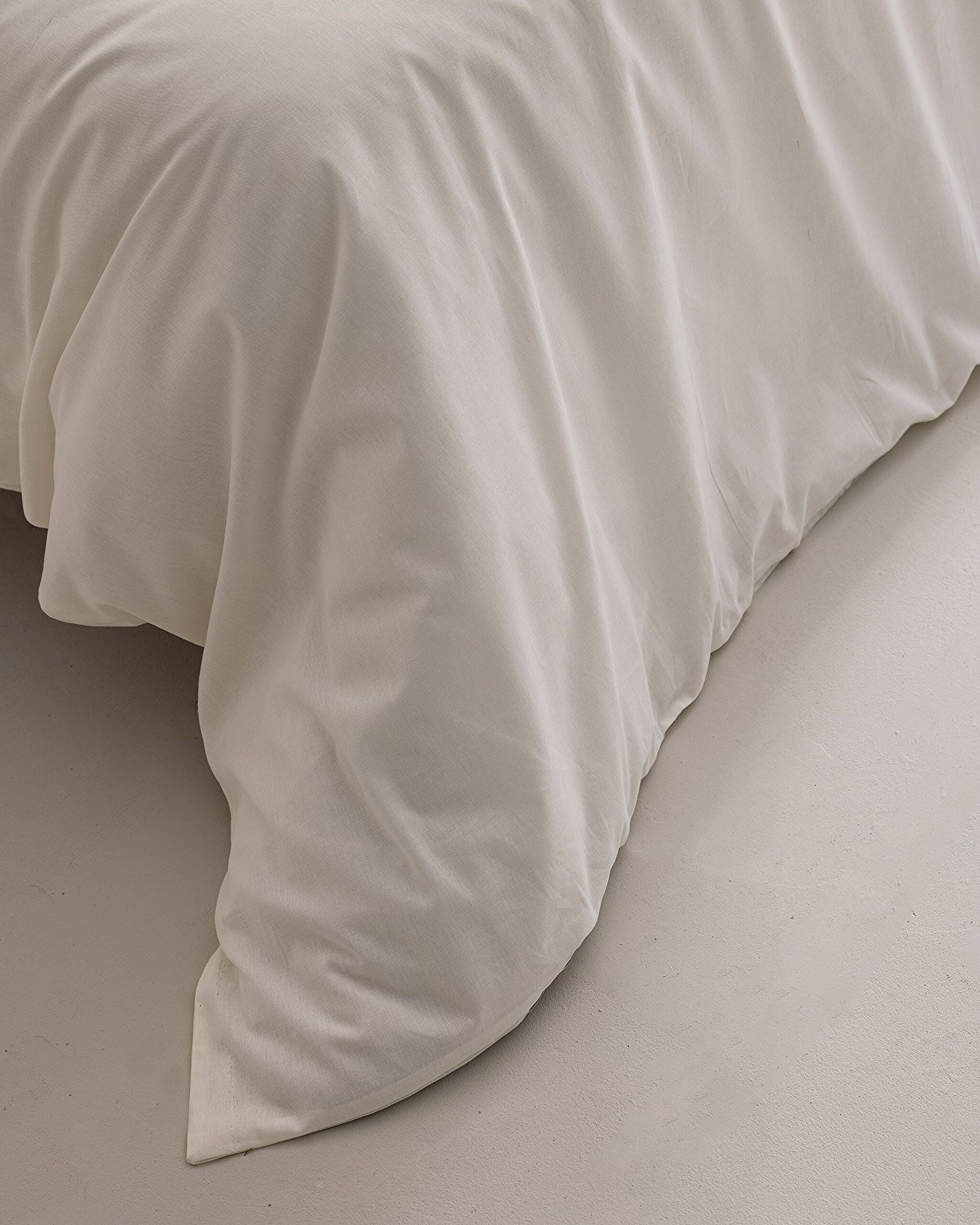 Housse de Couette Unie Ranforce Double 100% Coton Manon - Écru - 2