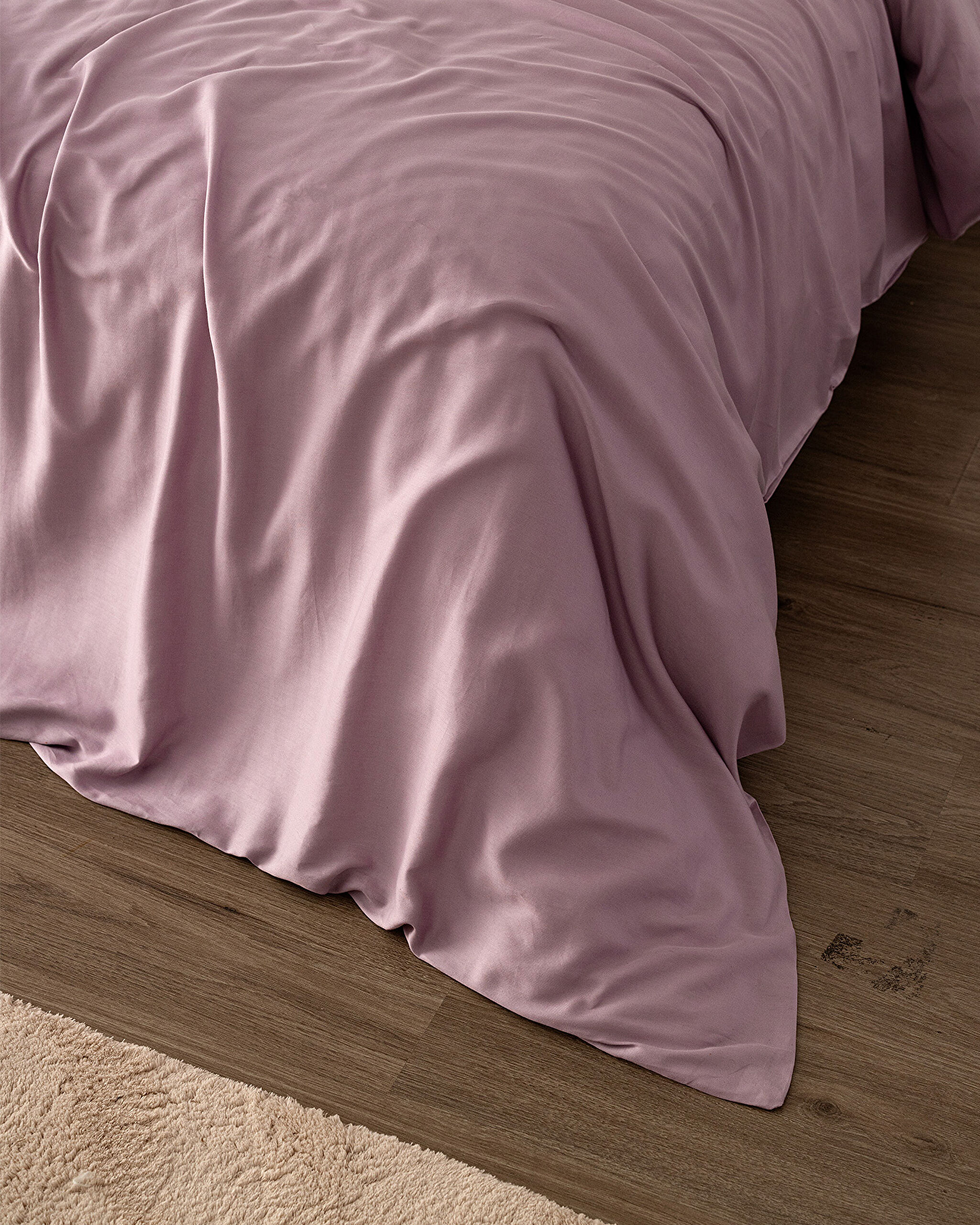 Housse de couette double en satin 100 % coton Ciel - Prune clair - 1