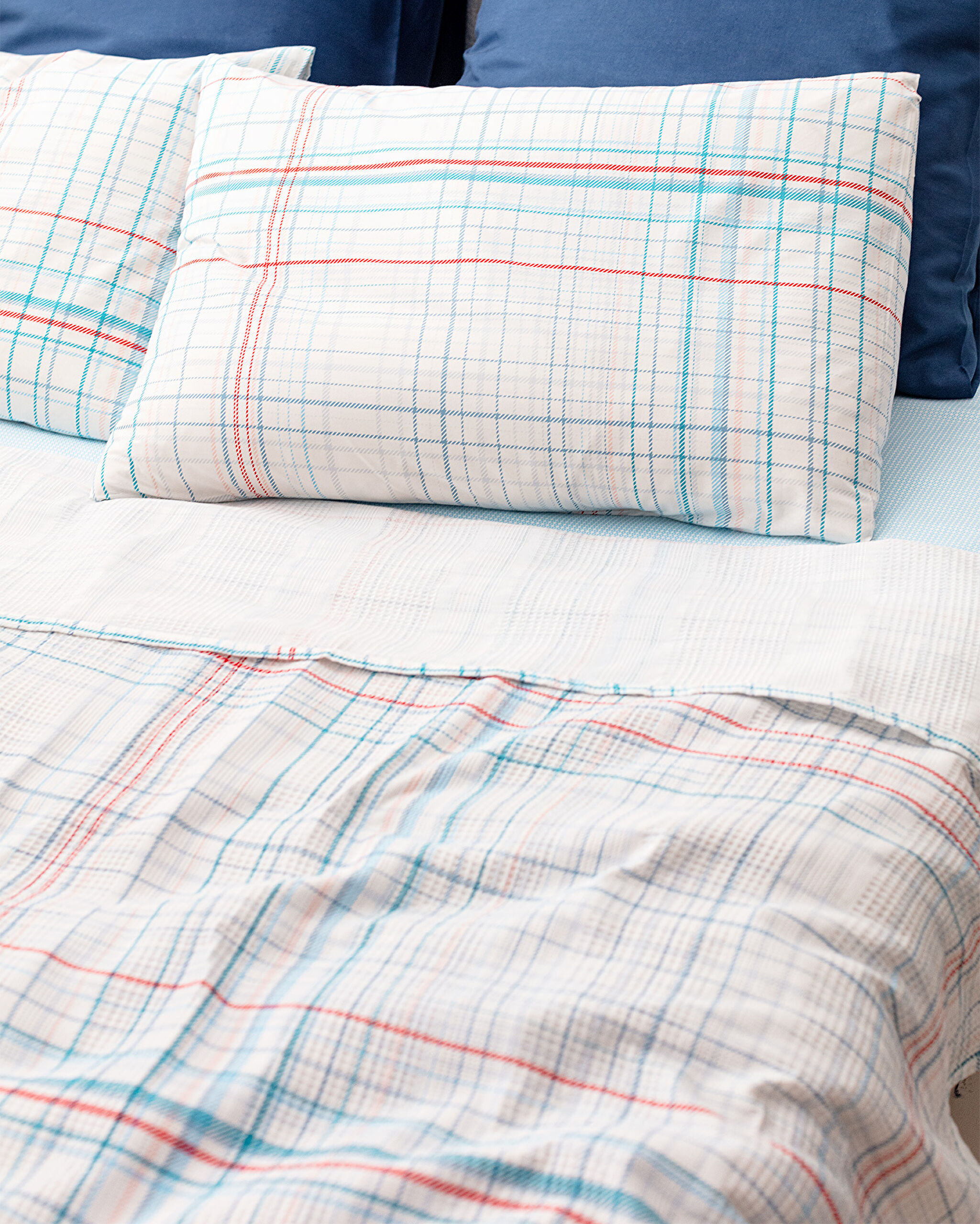 Fauve dubbel gekartelde piquéset - turkoois - 2