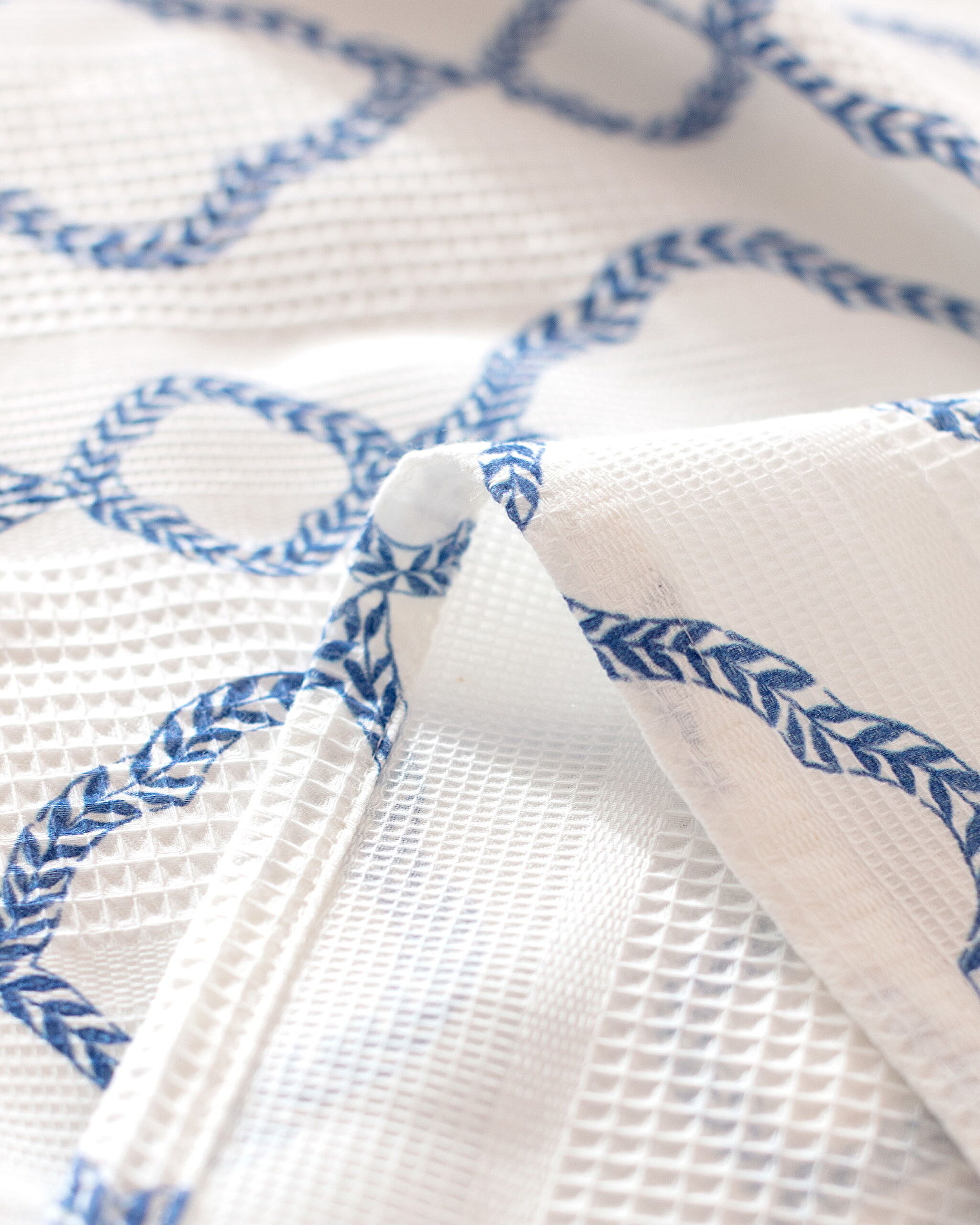 Ensemble piqué imprimé cardé double Belda 100 % coton - Bleu marine - 5