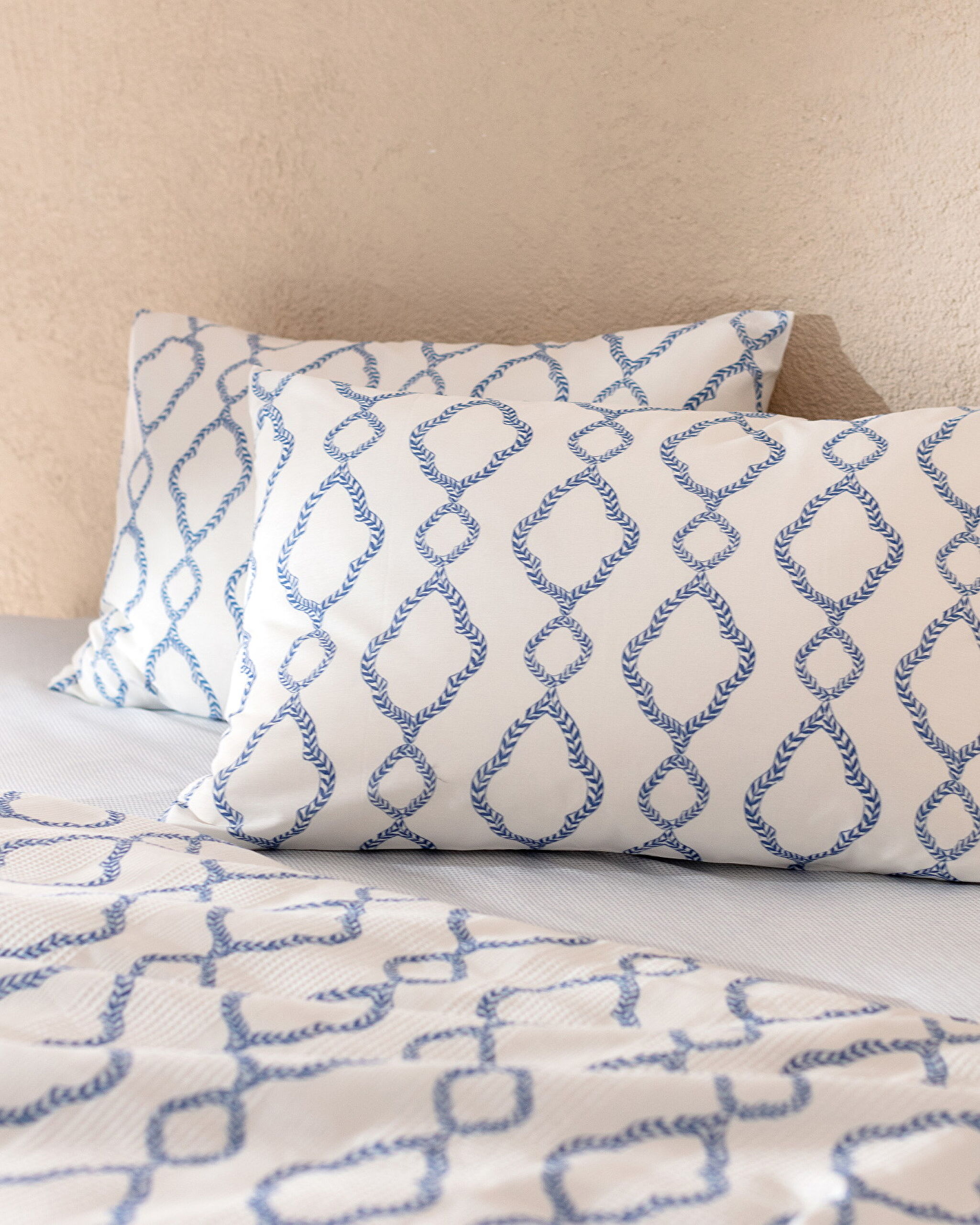 Ensemble piqué imprimé cardé double Belda 100 % coton - Bleu marine - 3