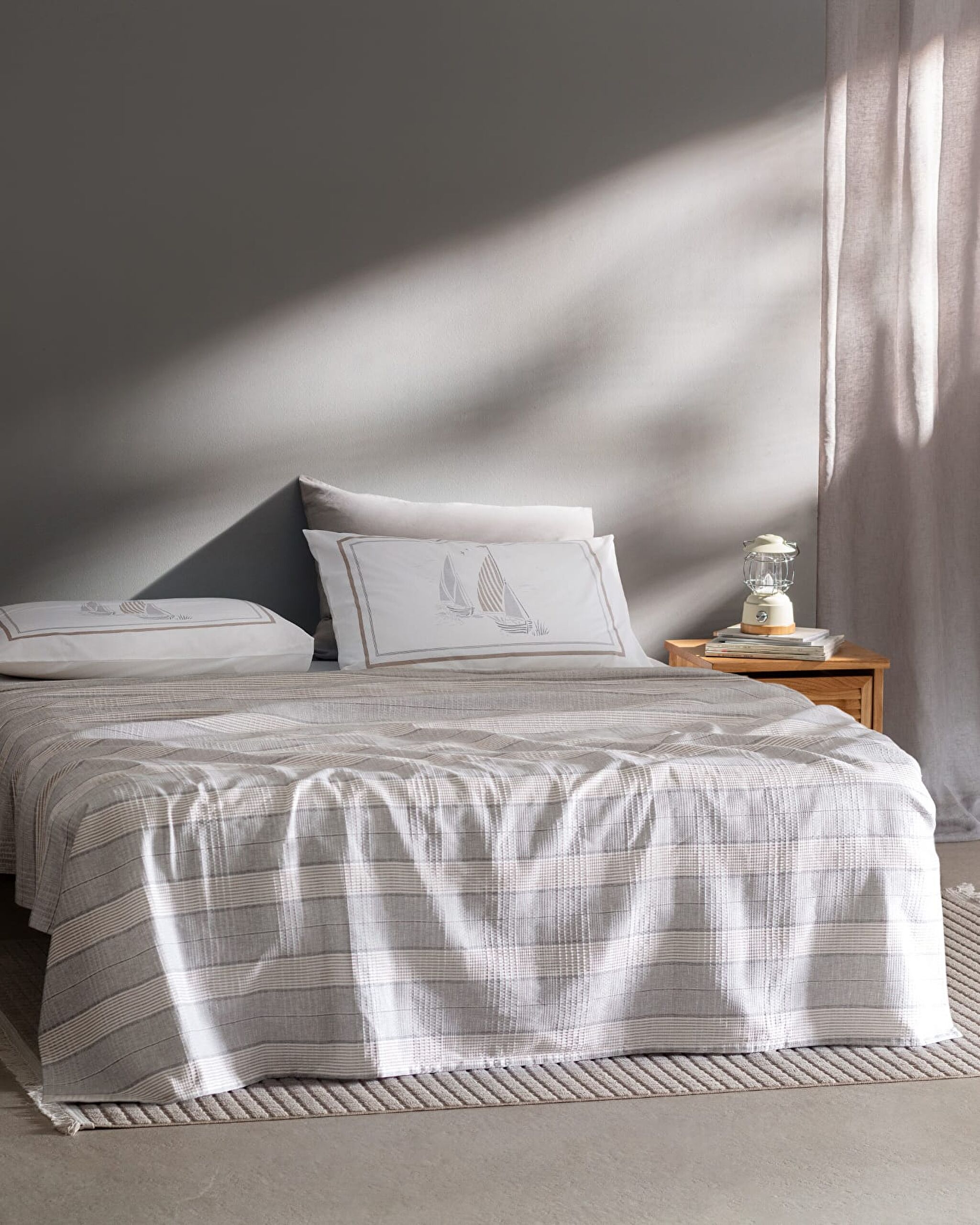 Marc Cotton Double Ecocell Printed Pique Set - Gray - 0