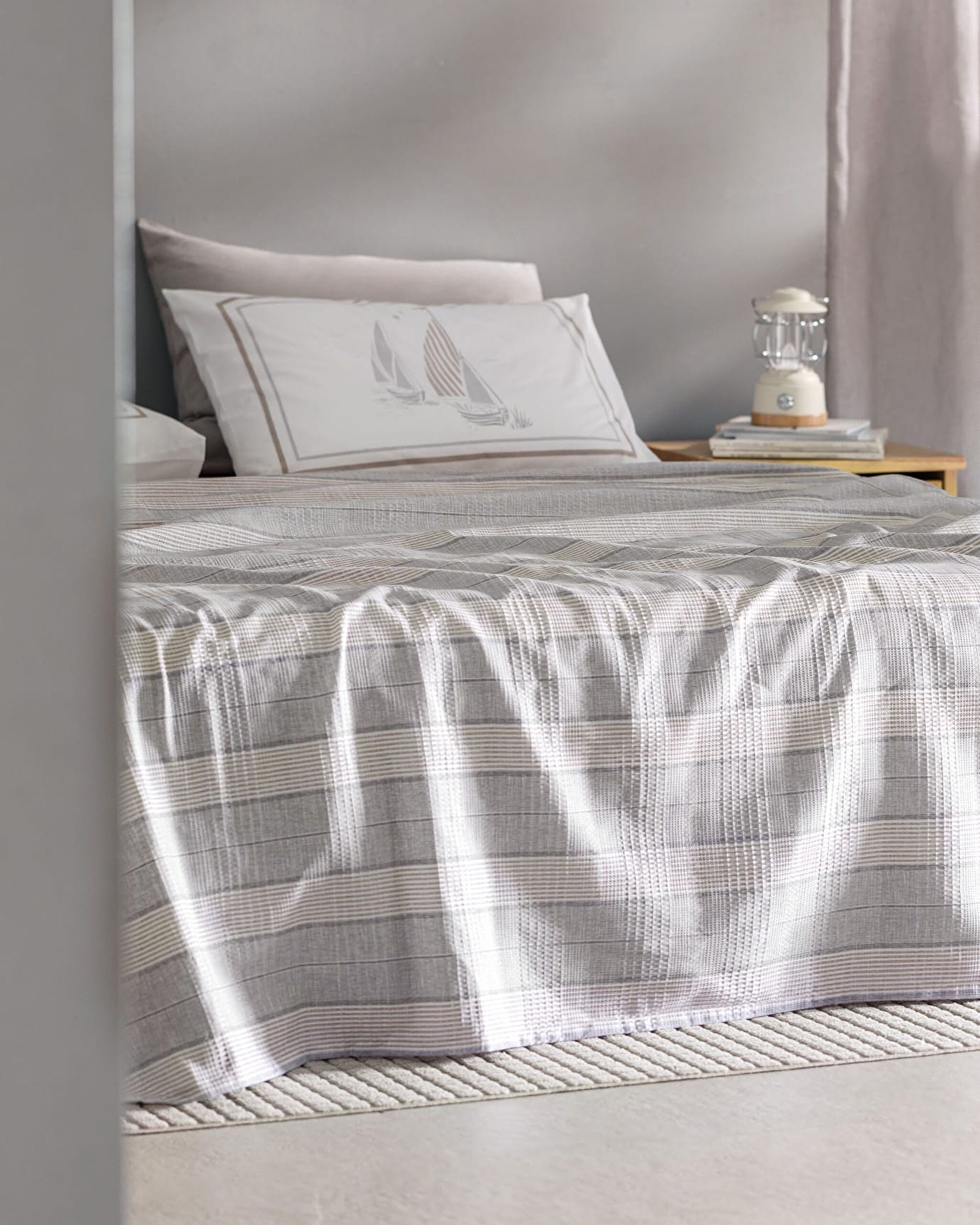 Marc Cotton Double Ecocell Printed Pique Set - Gray - 1