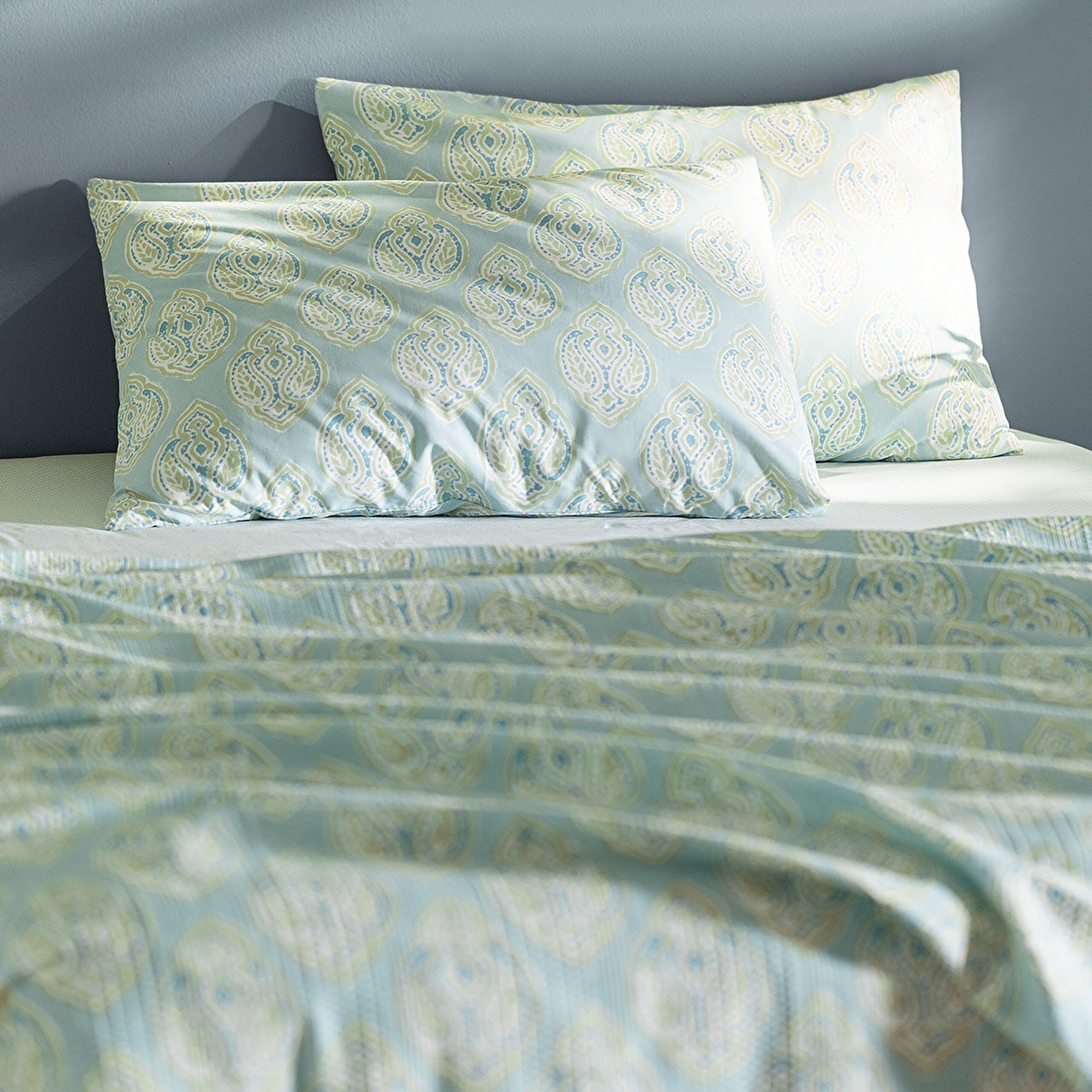 Ensemble Searlas en piqué double coton Ecocell imprimé - Vert menthe - 2