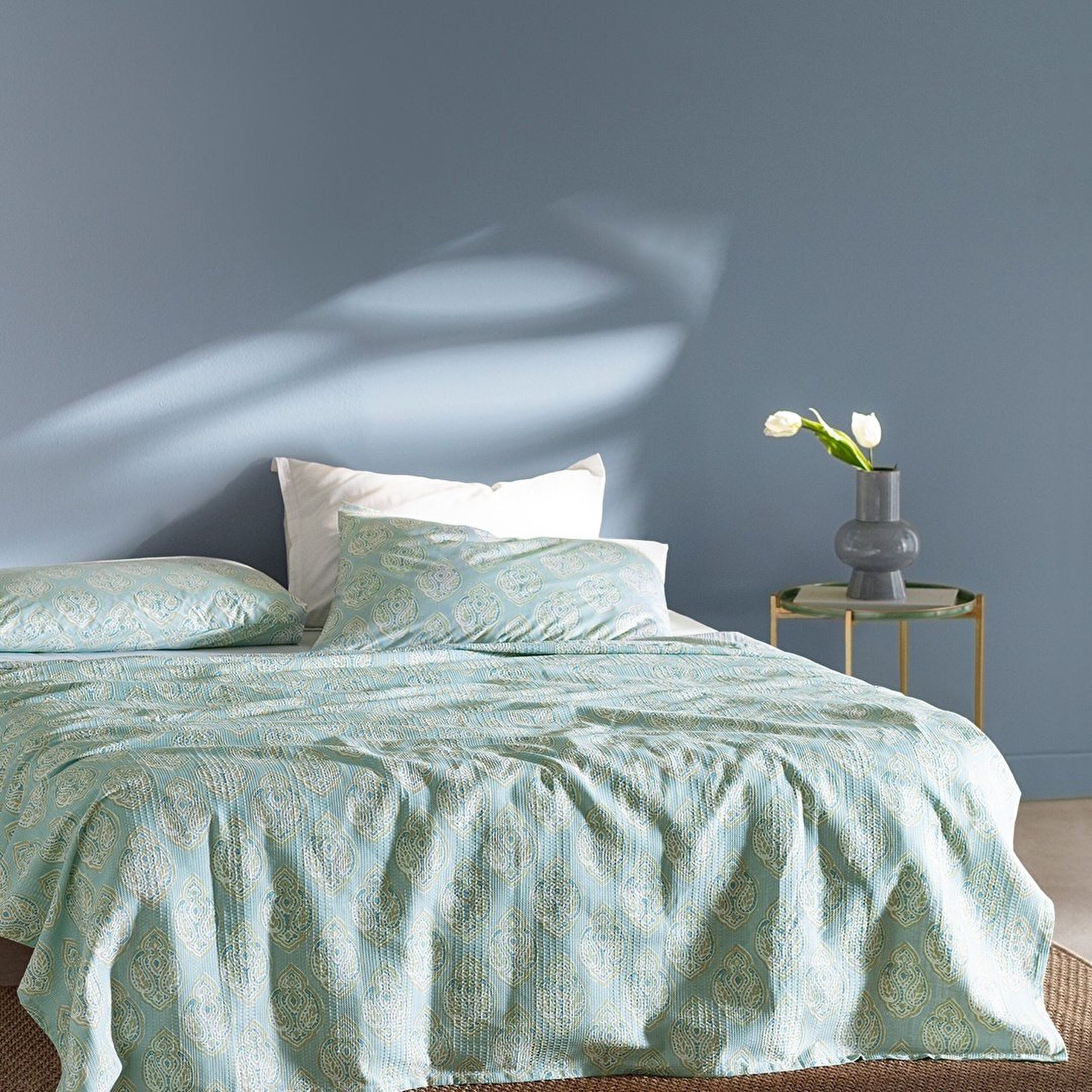 Ensemble Searlas en piqué double coton Ecocell imprimé - Vert menthe - 0