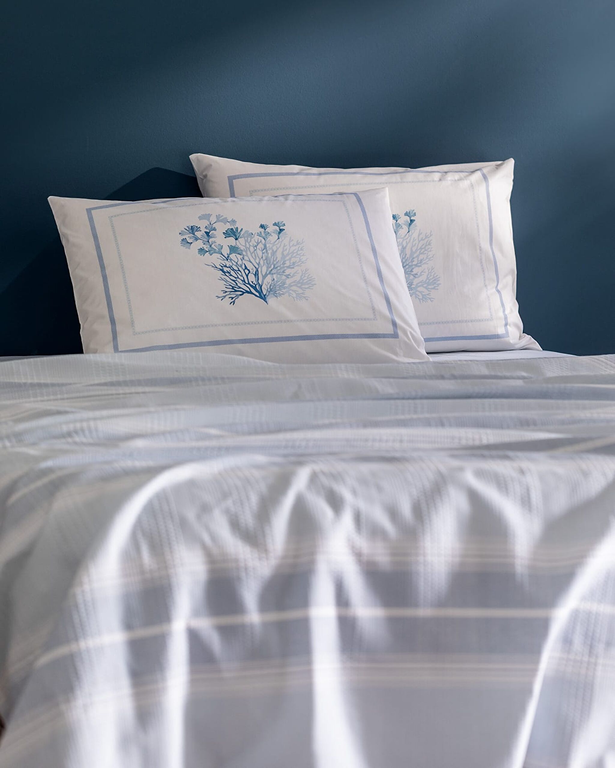 Edgard Cotton Double Ecocell Printed Pique Set - Blue - 2