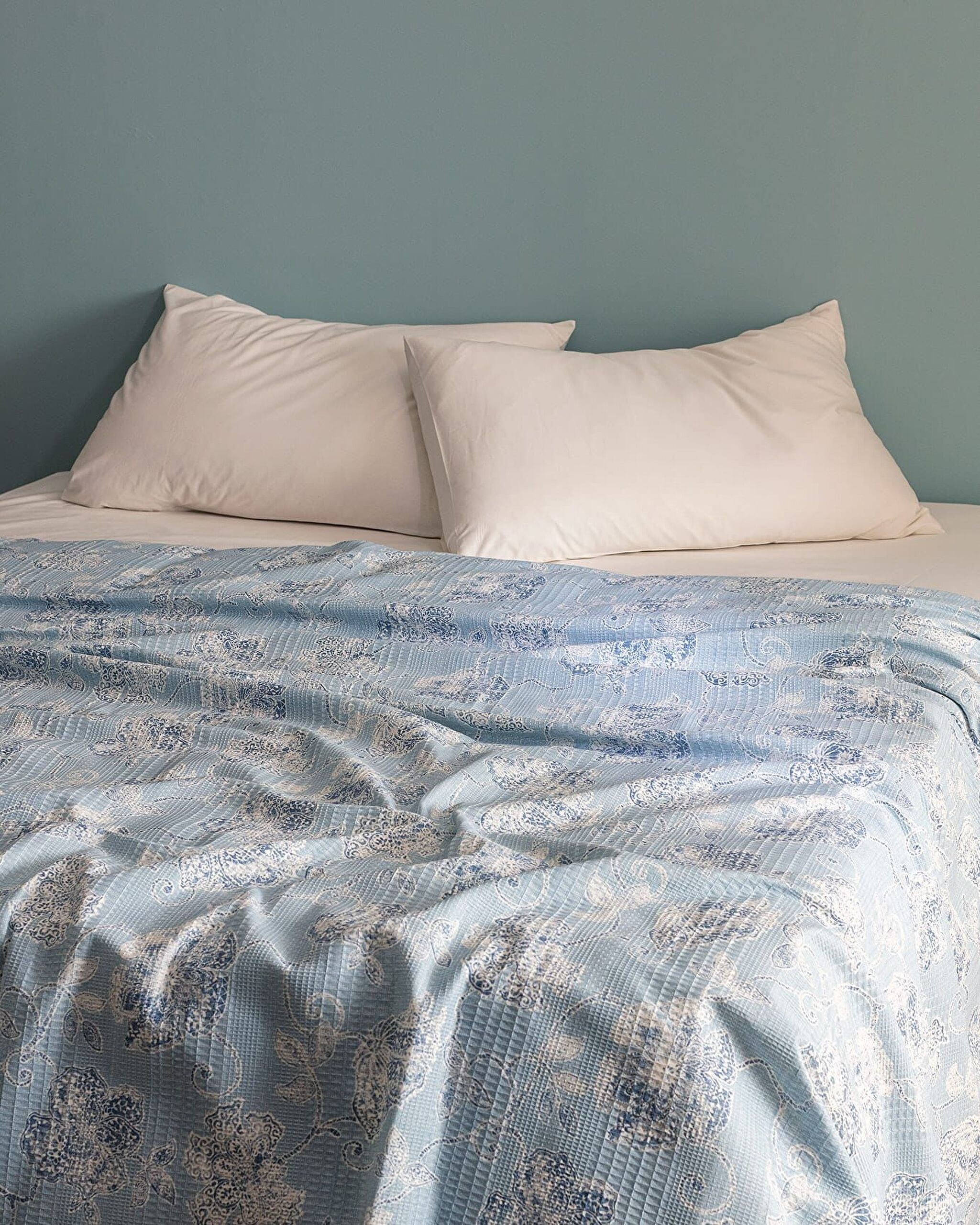 Berne King Size Cotton Ecocell Printed Piqué - Blue - 1