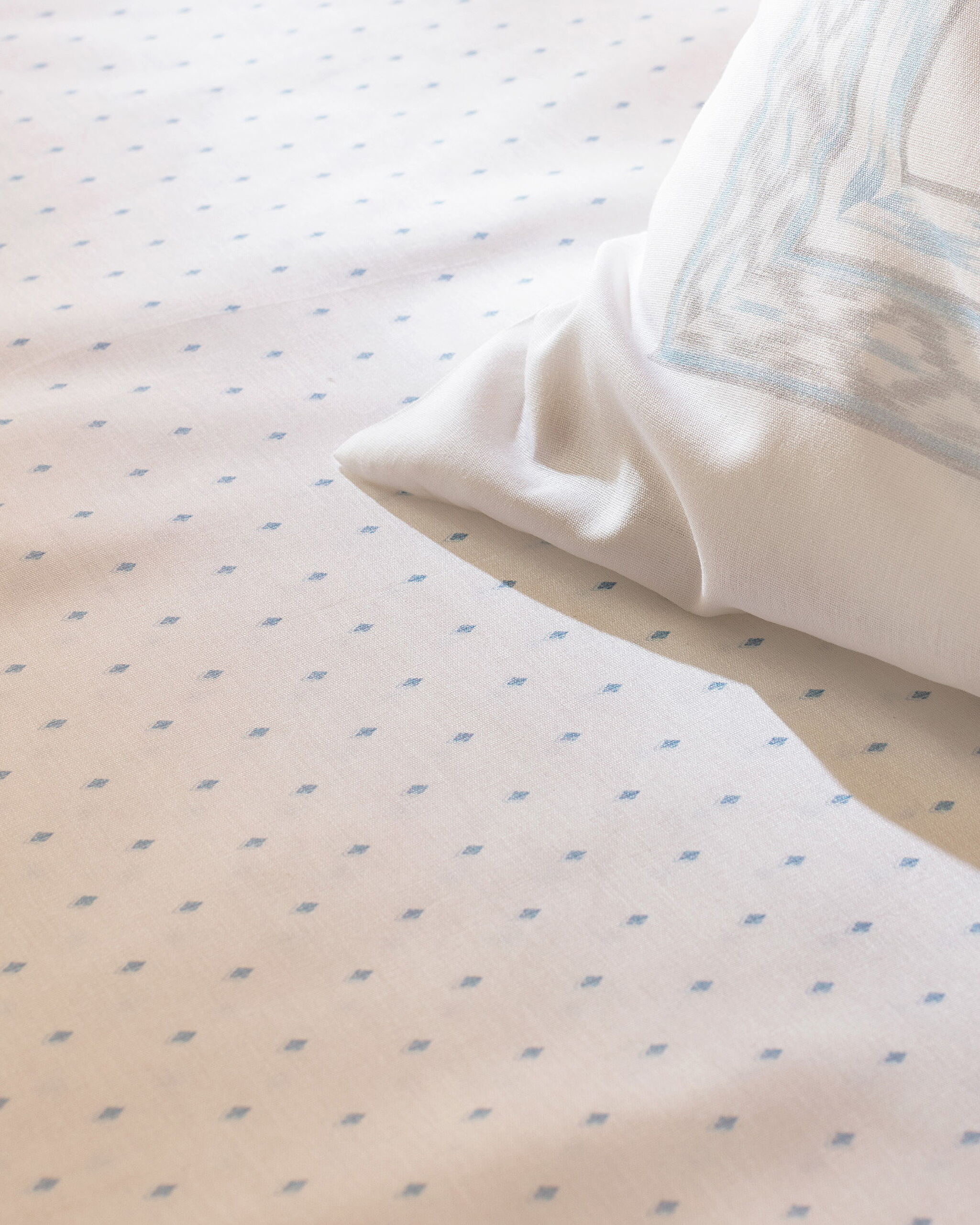 Ensemble piqué uni cardé Mathilda King Size 100 % coton - Bleu - 4