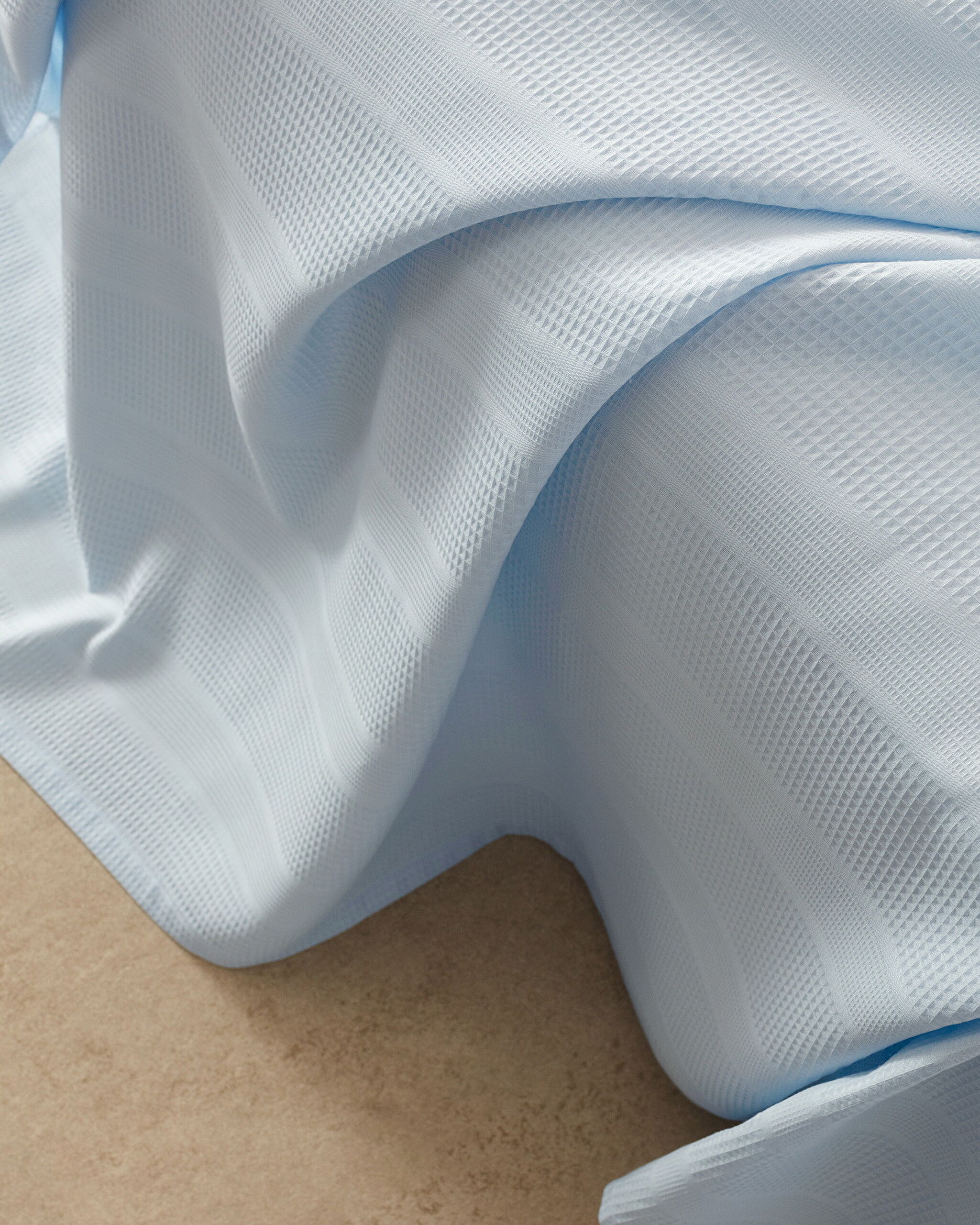 Ensemble piqué uni cardé Mathilda King Size 100 % coton - Bleu - 6