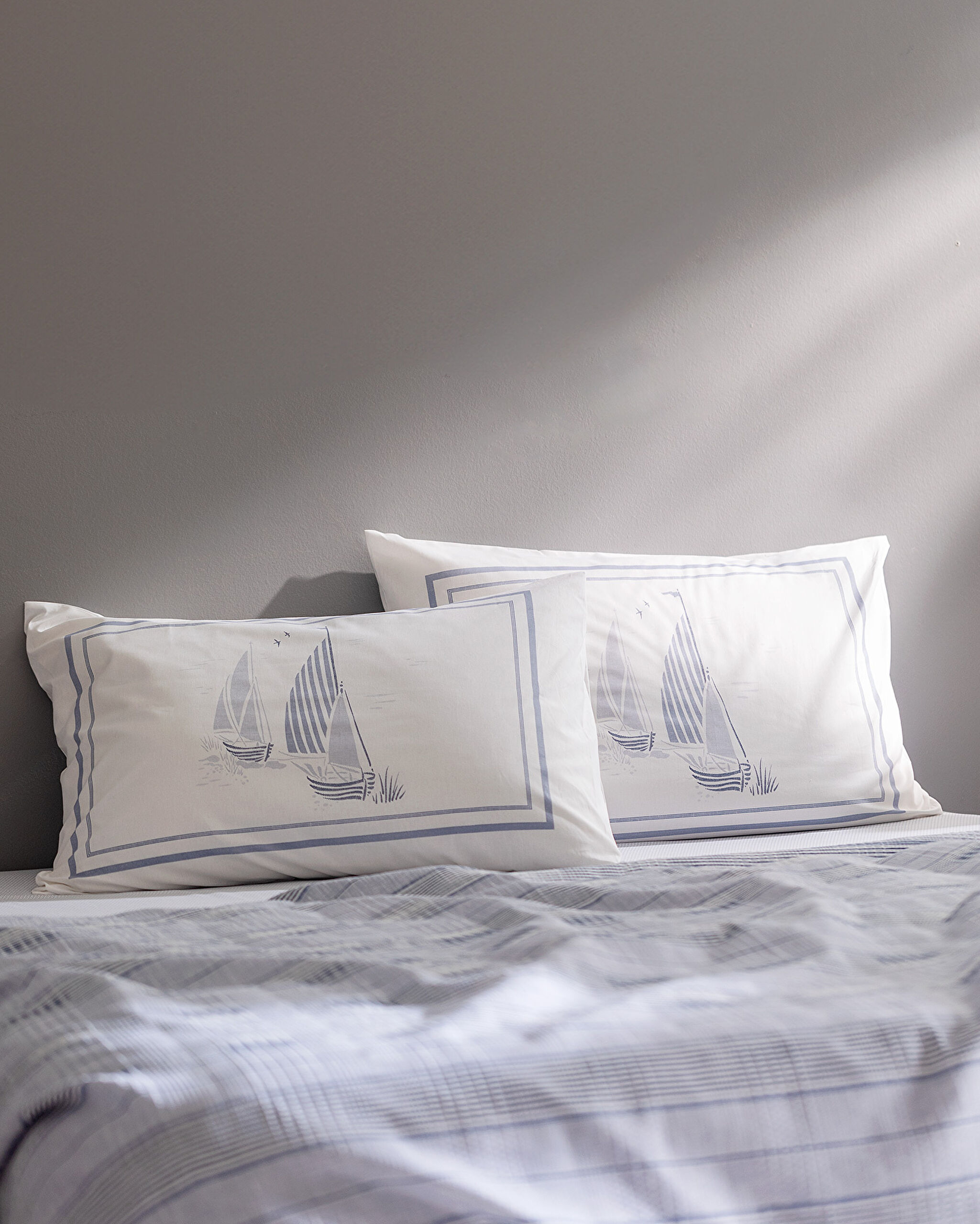 Ensemble piqué imprimé Marc King Size en coton Ecocell - Indigo - 2