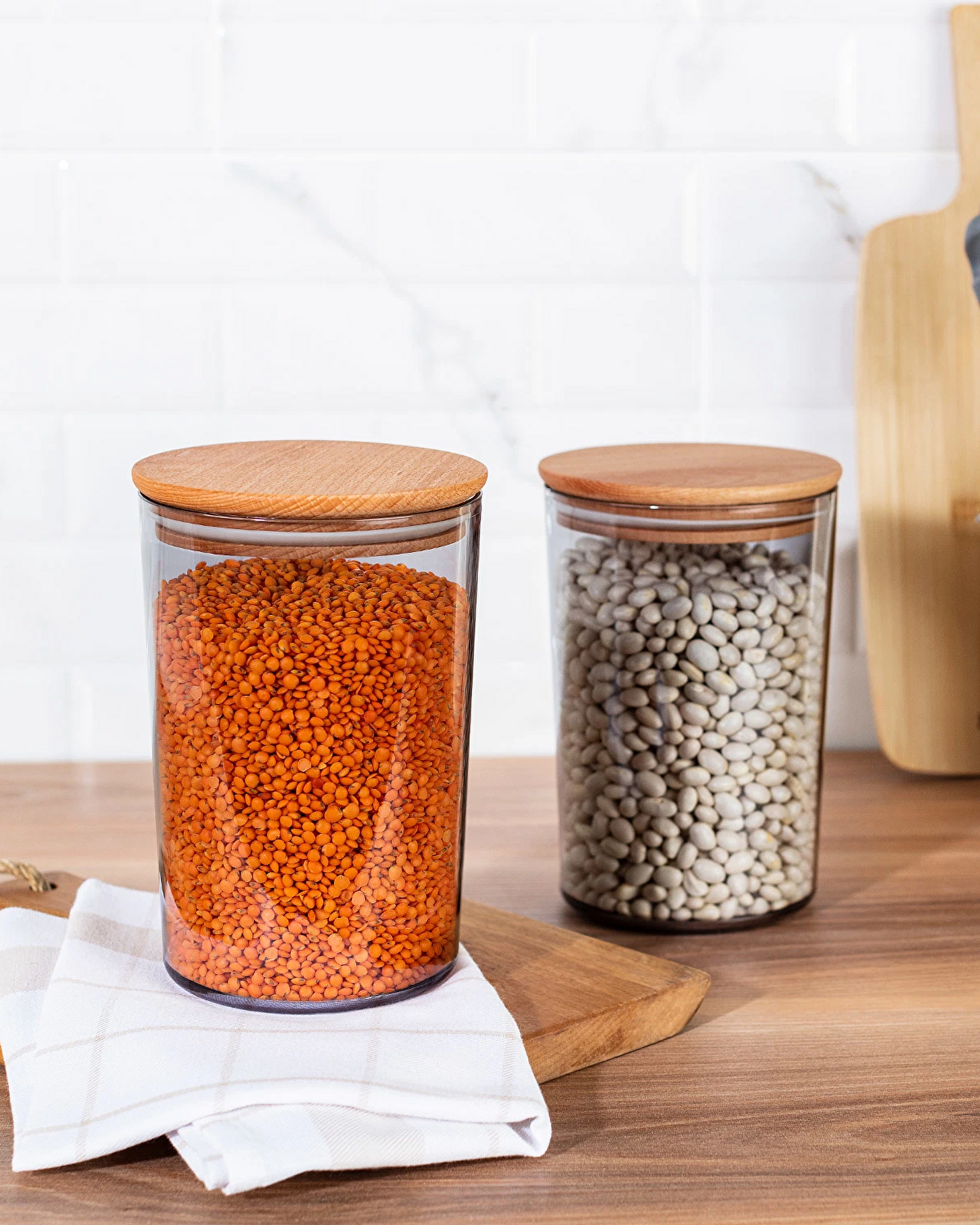 Lot de 2 boîtes de conservation Yuviera 1500 ml avec couvercle en bois - 0