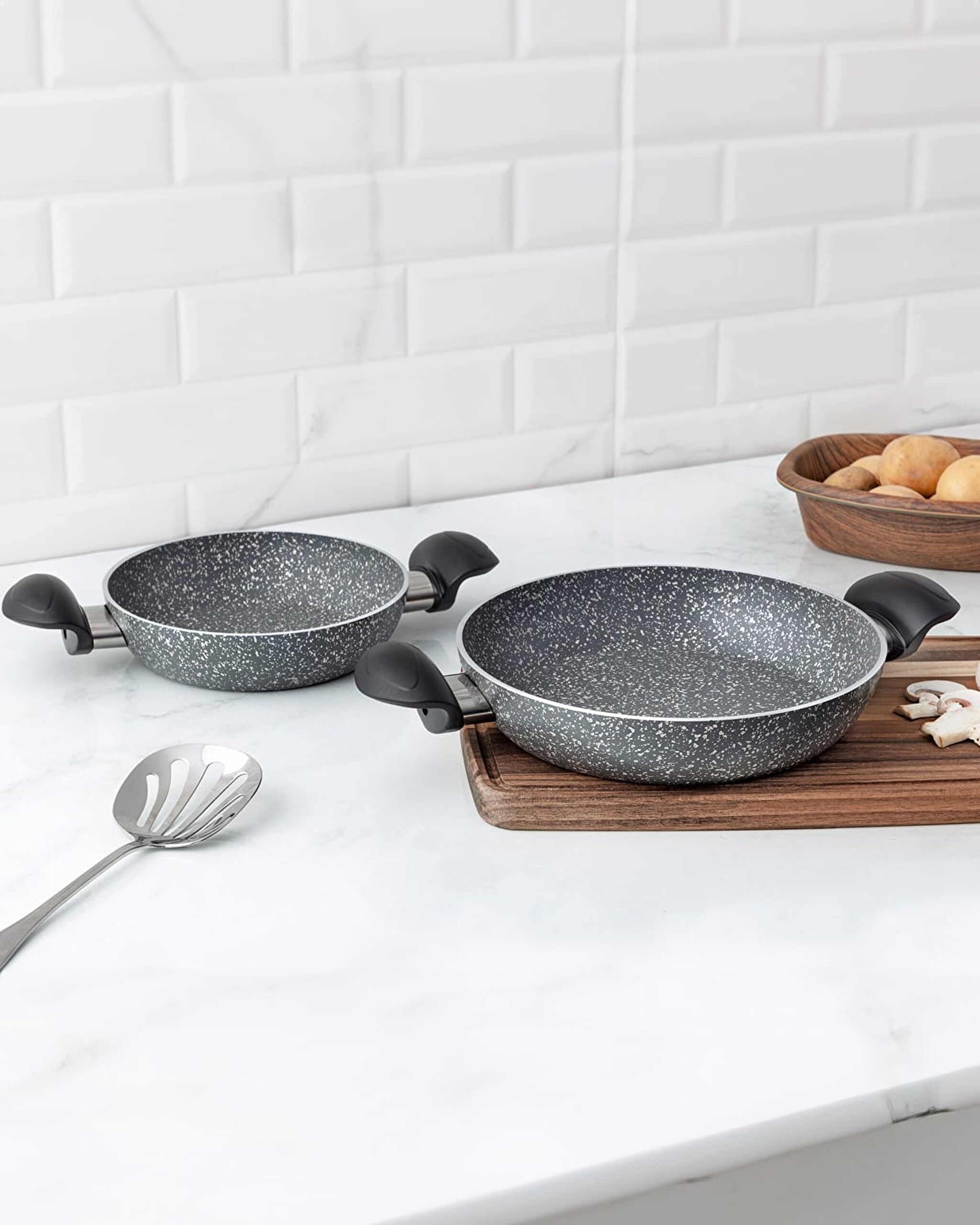 Gordes Granite Look 2 Piece Pan Set - 0