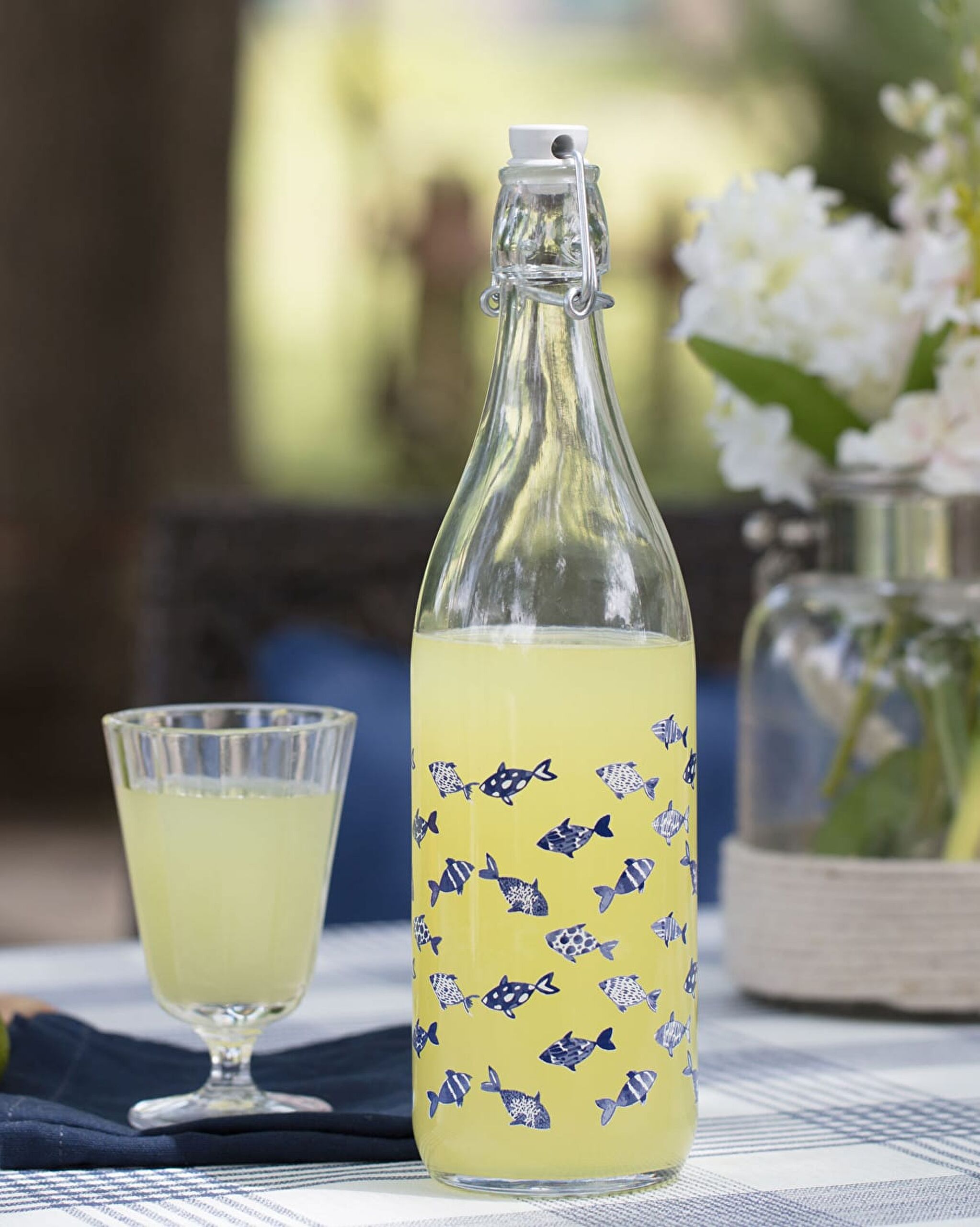 Fish Glass Water Bottle-1lt - 0