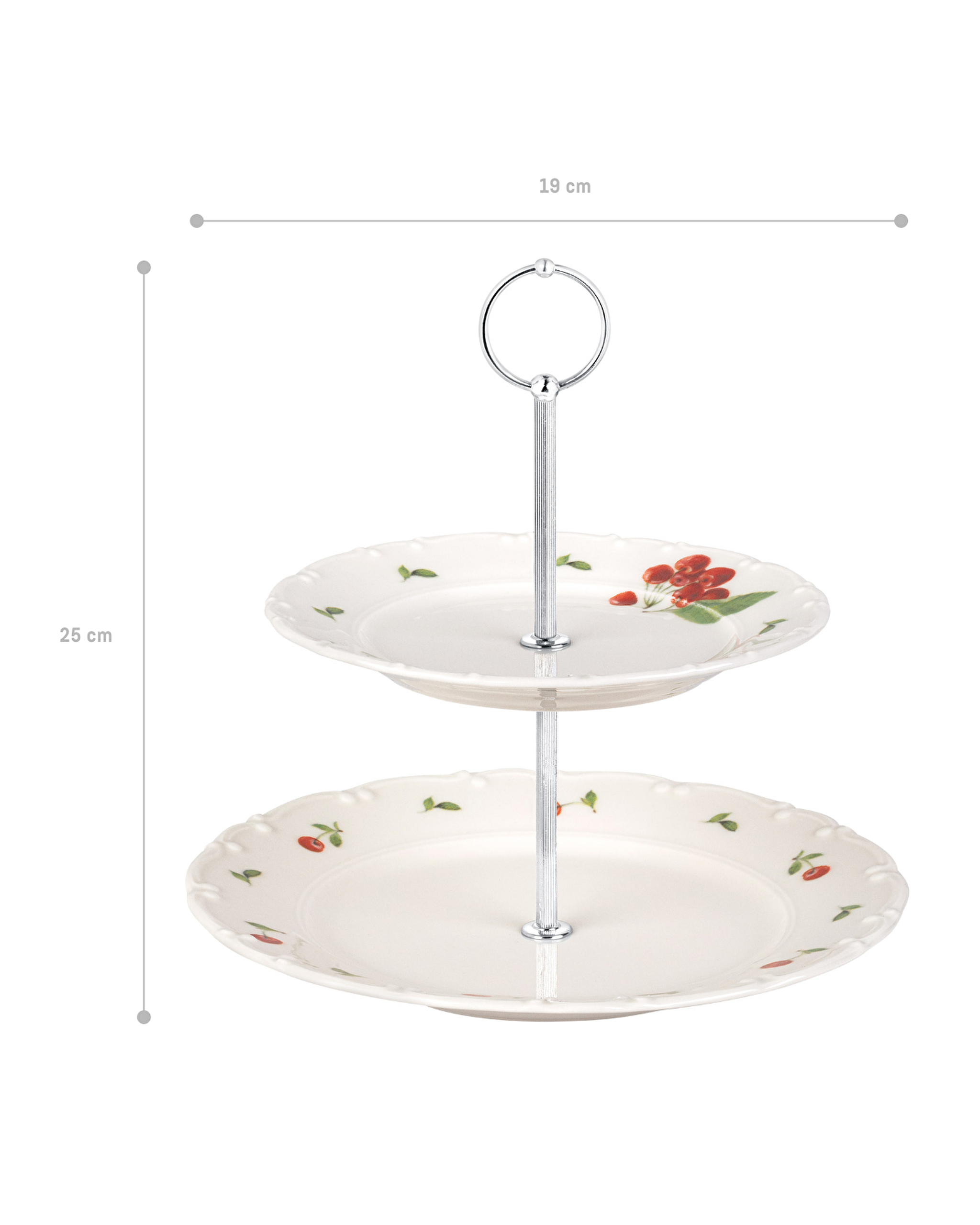 Cherry Pattern 2 Tier Cake Stand