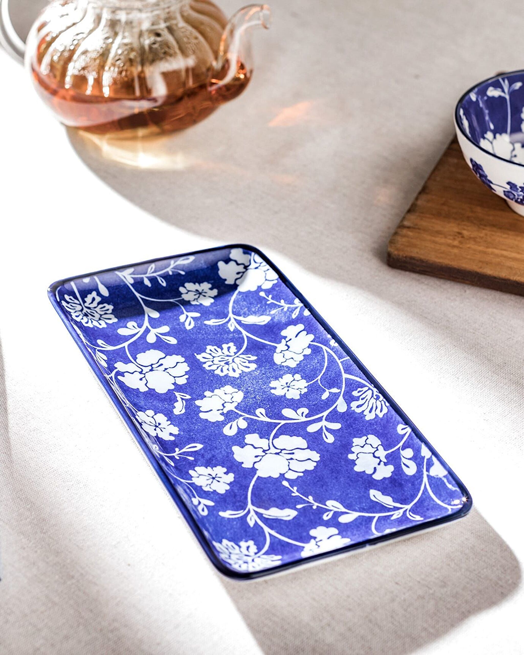 Rêve Bleu Rennes New Bone China Rectangular Plate - 0