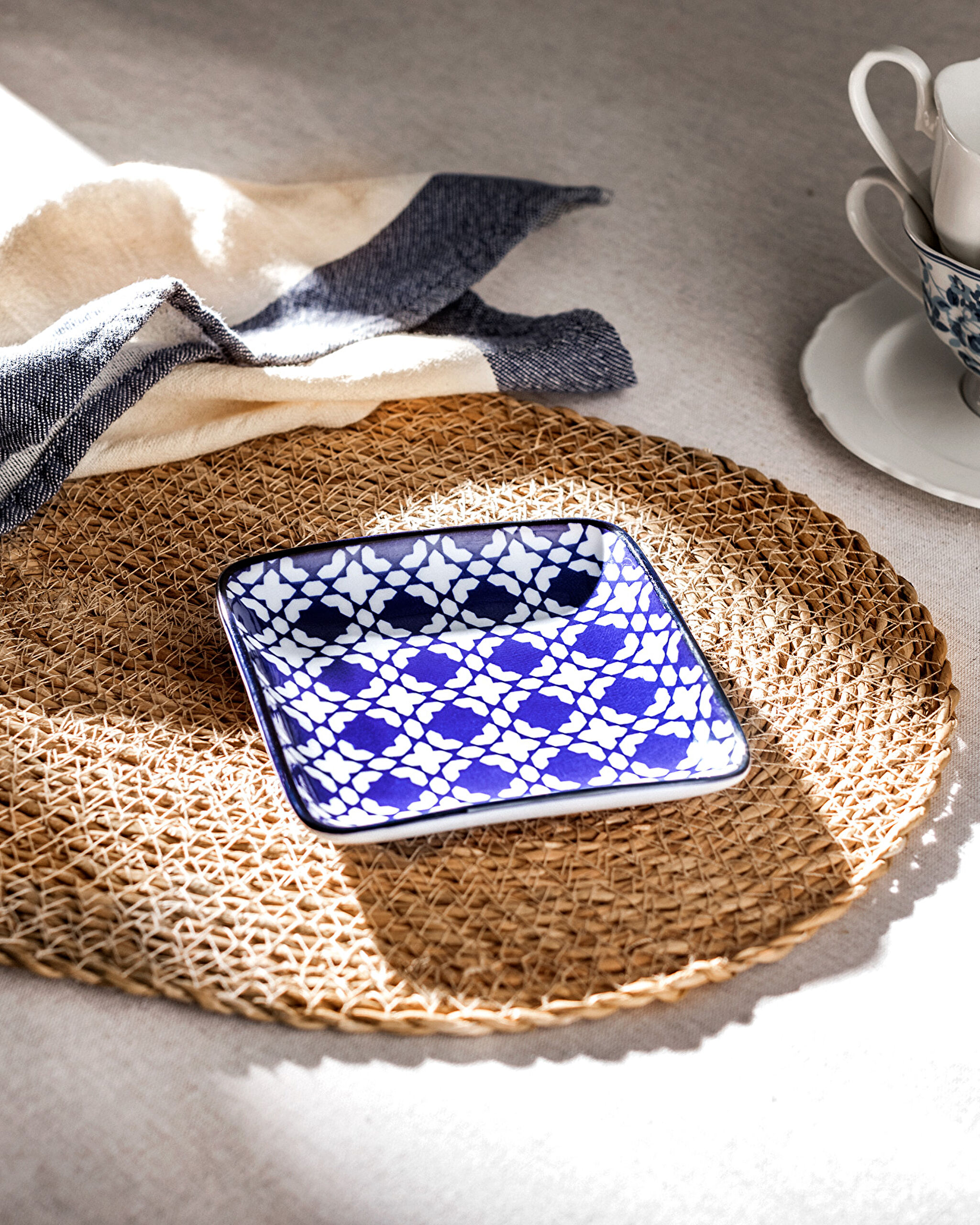 ⁠ Rêve Bleu Brest New Bone China Τετράγωνο Πιάτο_0}