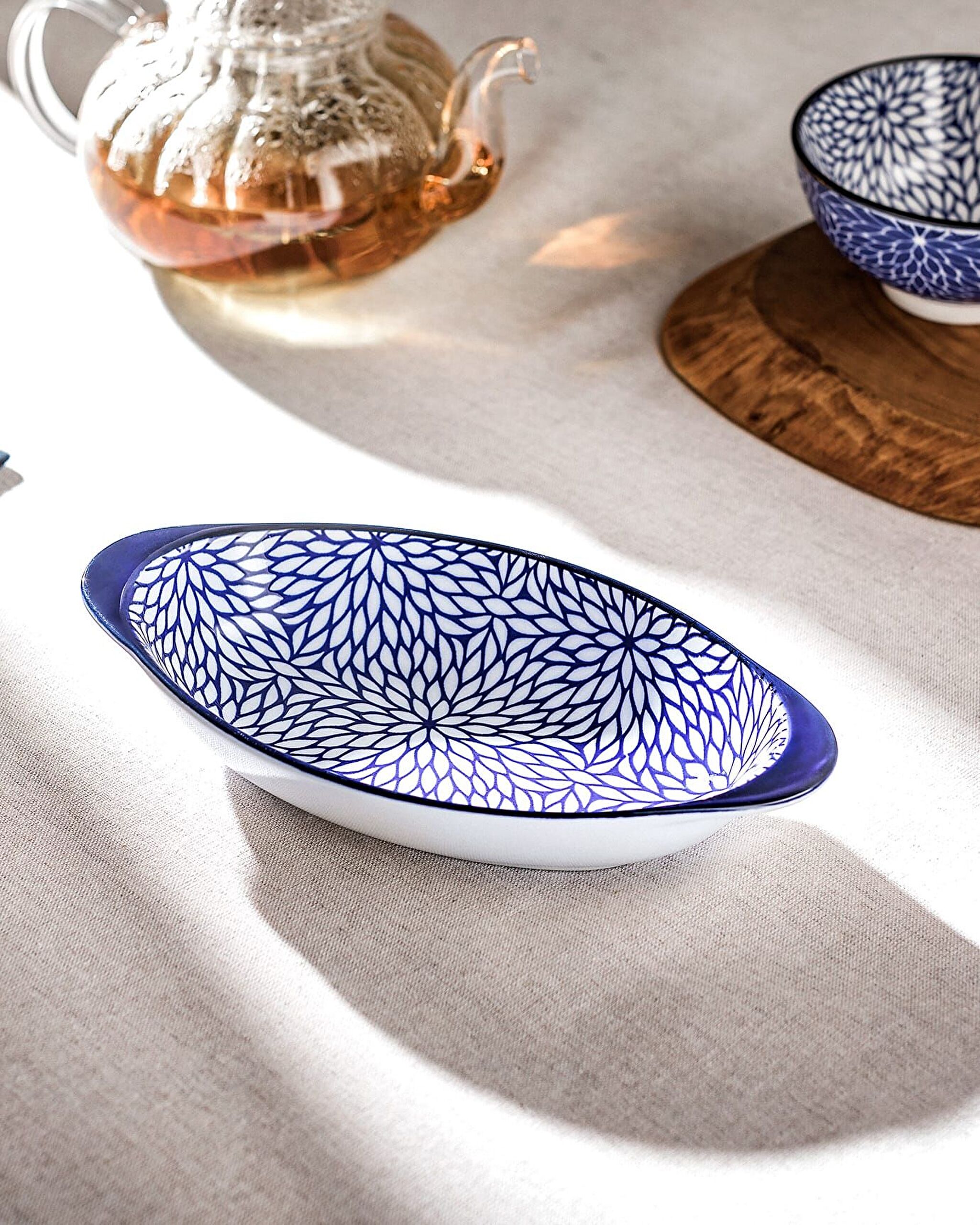 Rêve Bleu Drancy New Bone China Plate with Handle - 0