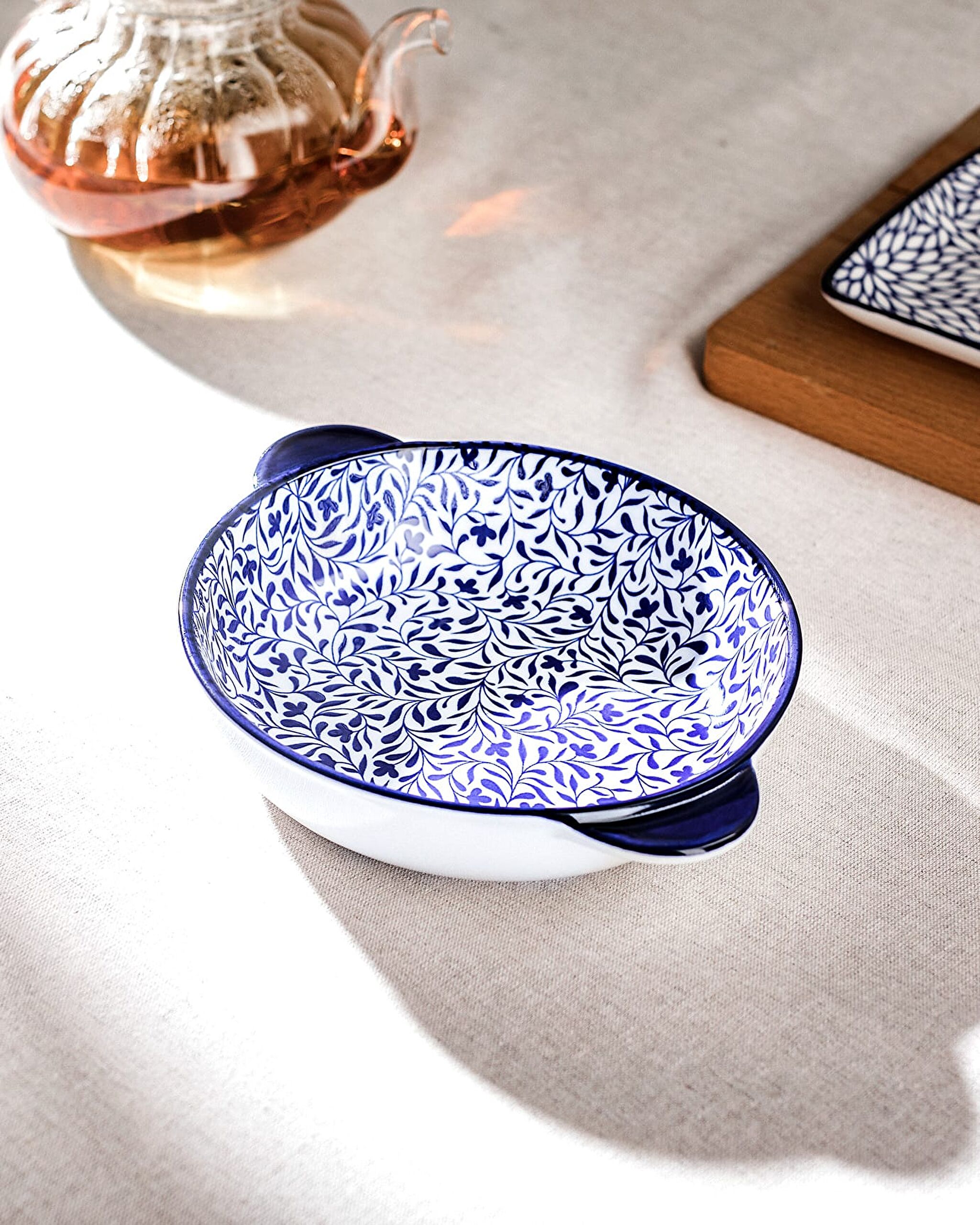 Rêve Bleu Tours New Bone China Teller Mit Rundem Griff