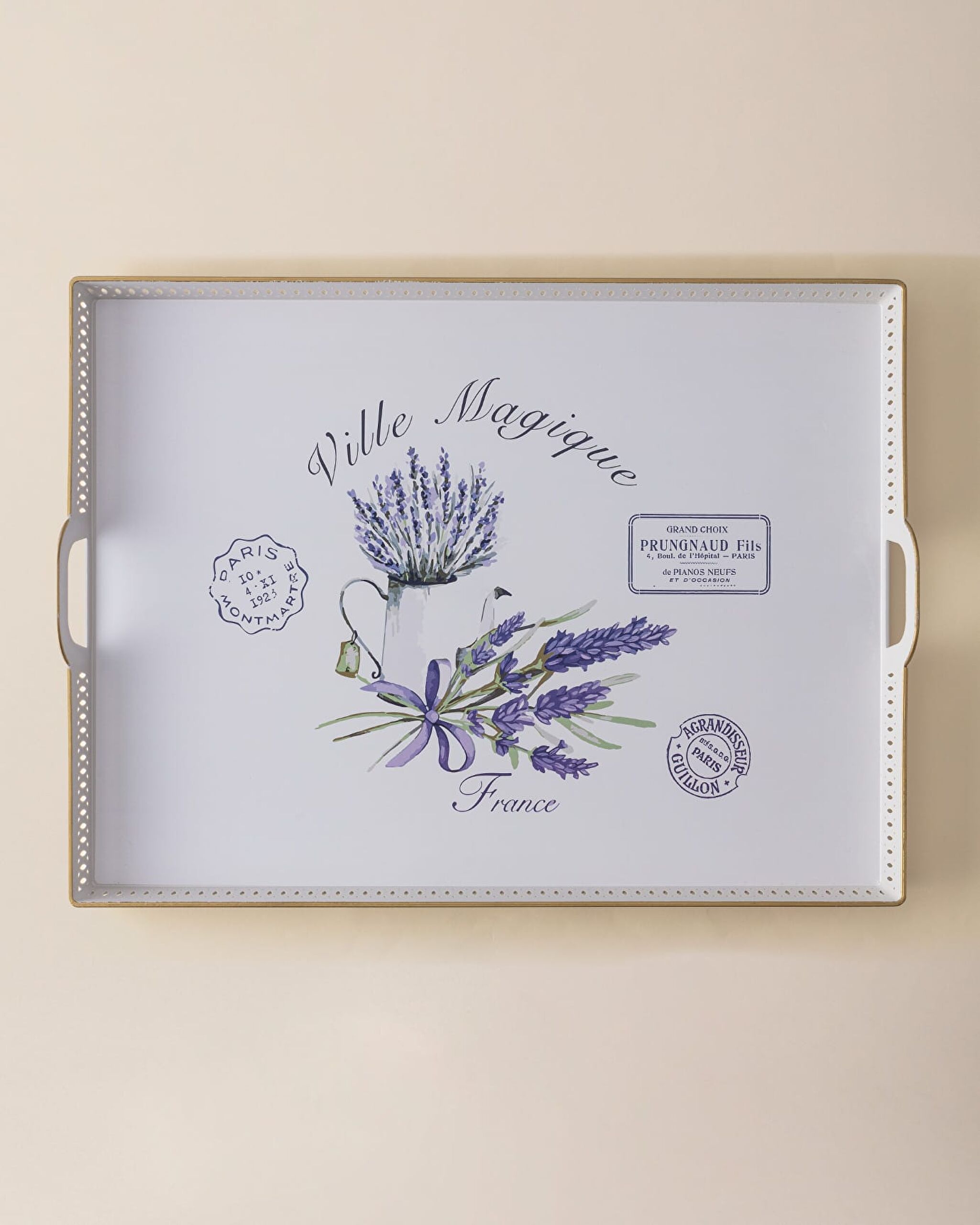 Evonna gestricktes rechteckiges Tablett – bunt - 1