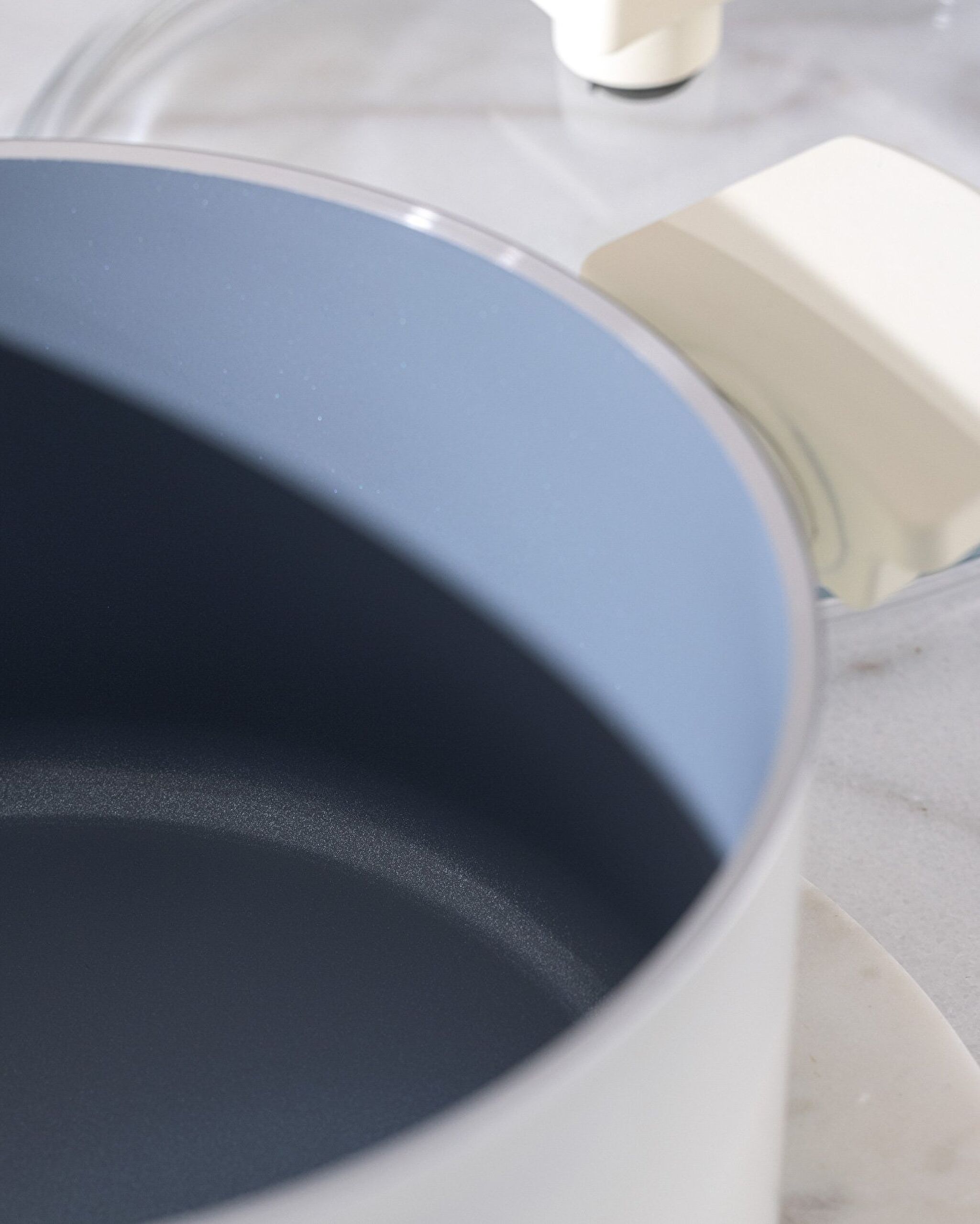 Nano Seramik Derin Tencere - Beyaz/Antrasit - 22 cm - 3