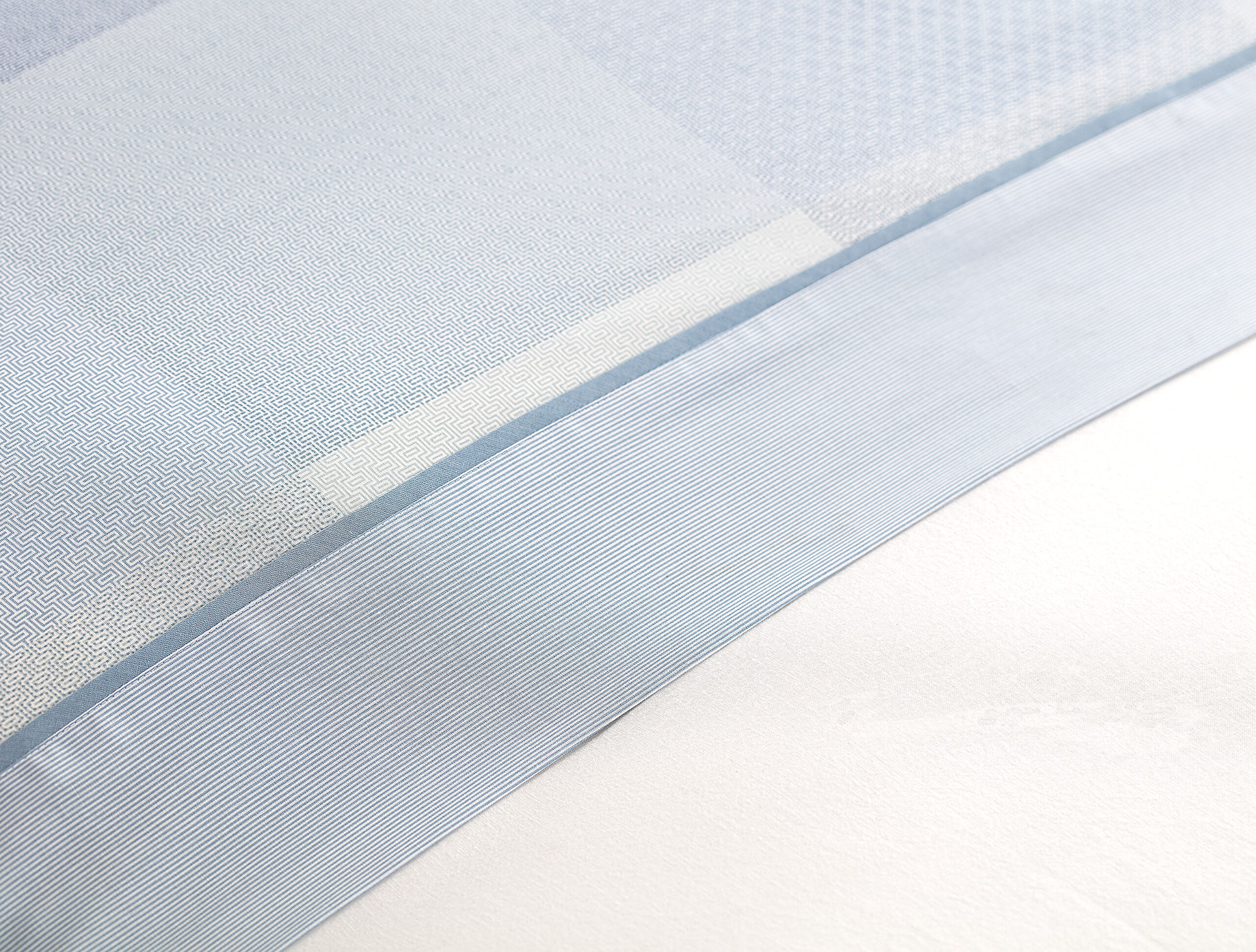 Faron Coco Crep bedrucktes Oberlaken-Set – Blau - 2