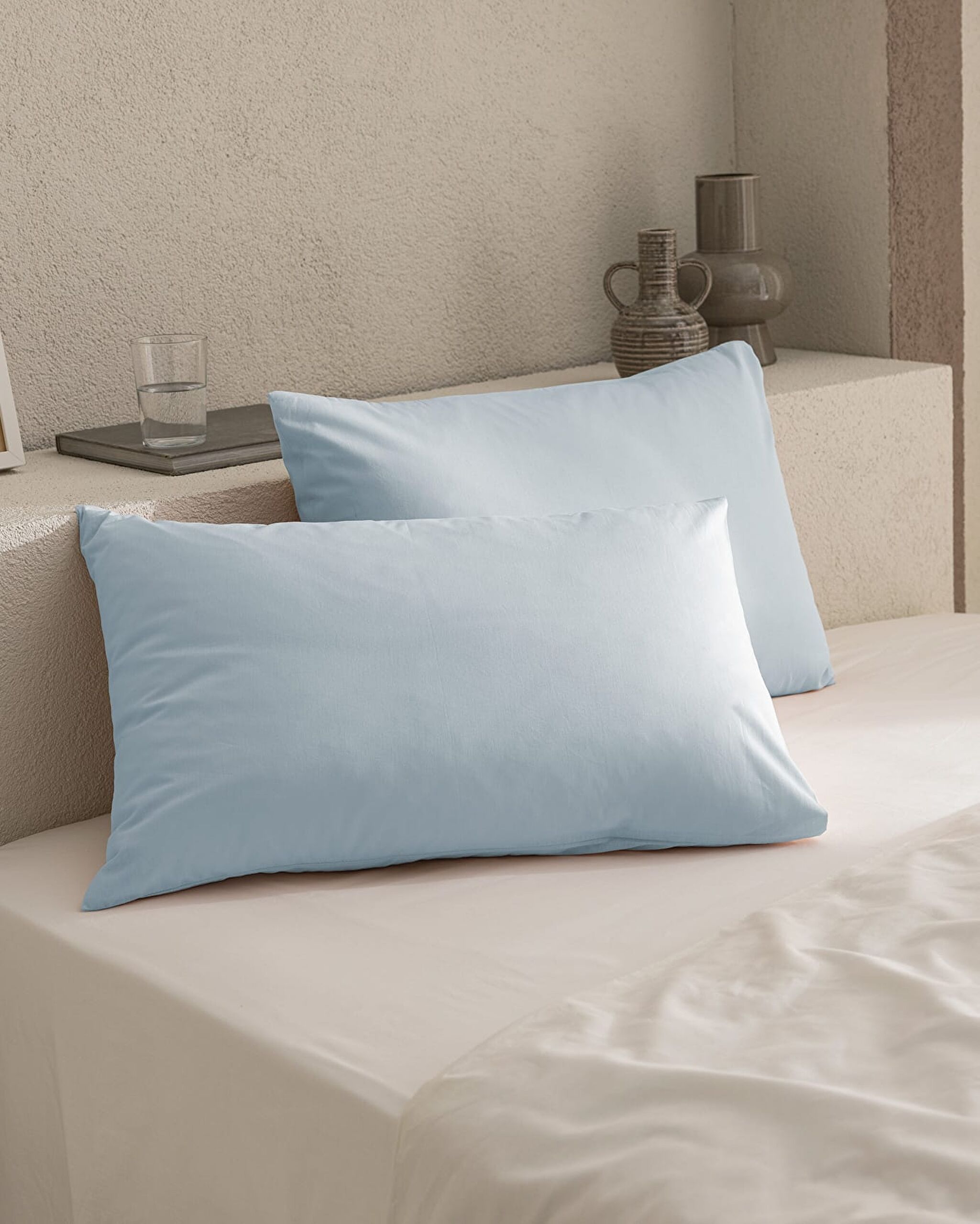 Manon 100% Cotton Pillowcase Set - Blue - 0