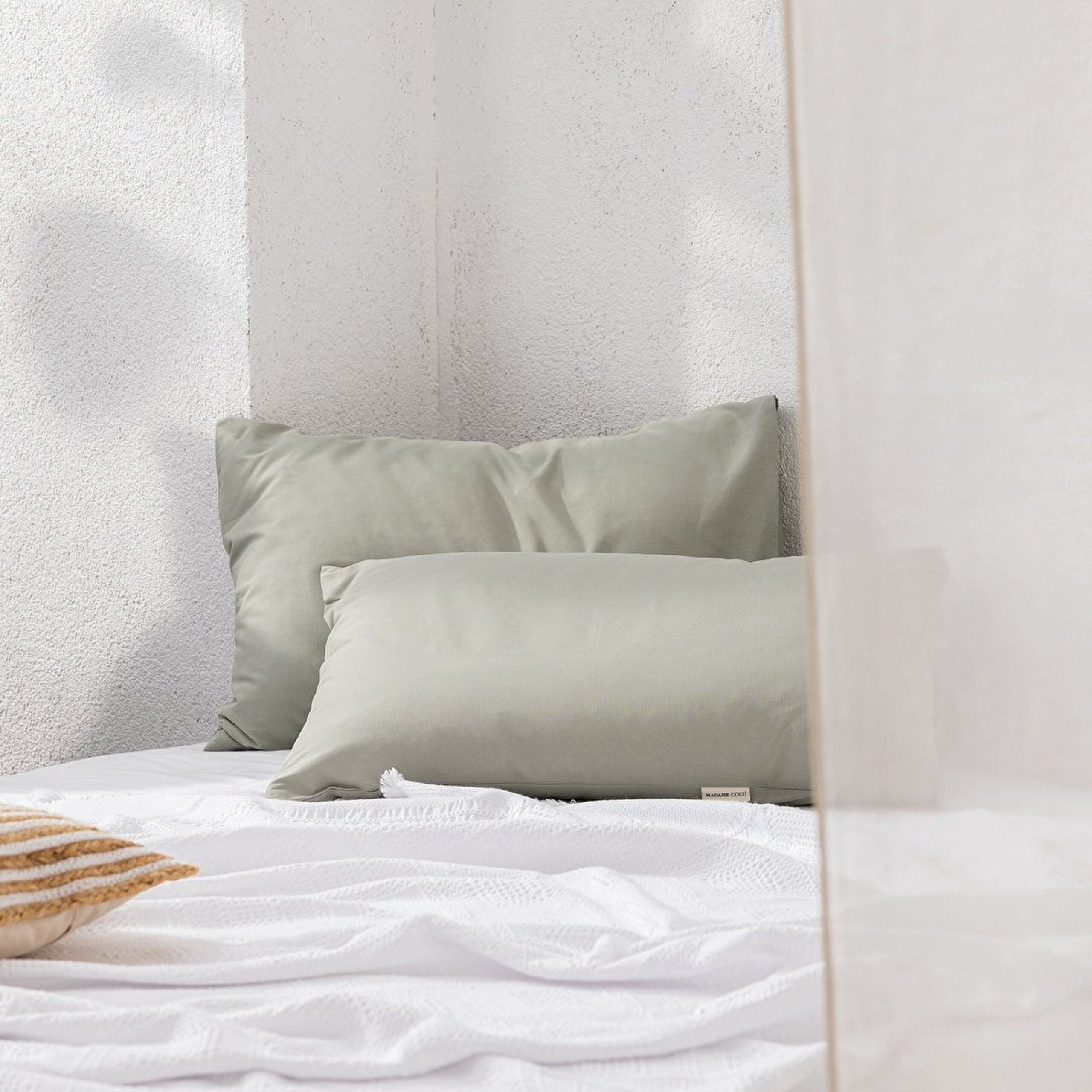 Ensemble de taies d'oreiller 2 pièces 100 % coton Manon - Vert - 0