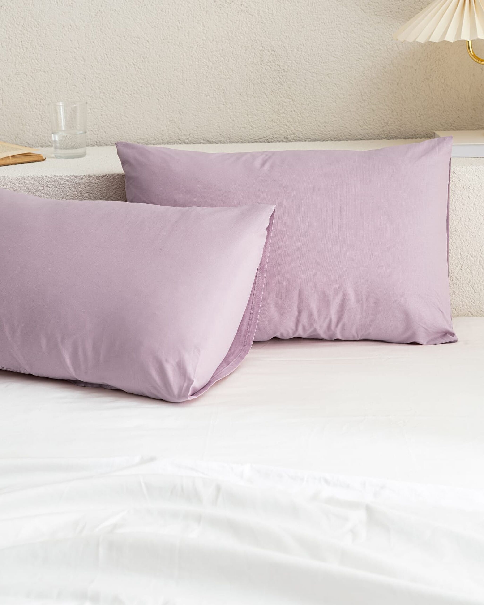 Manon 100% Cotton Pillowcase Set - Light Plum - 1