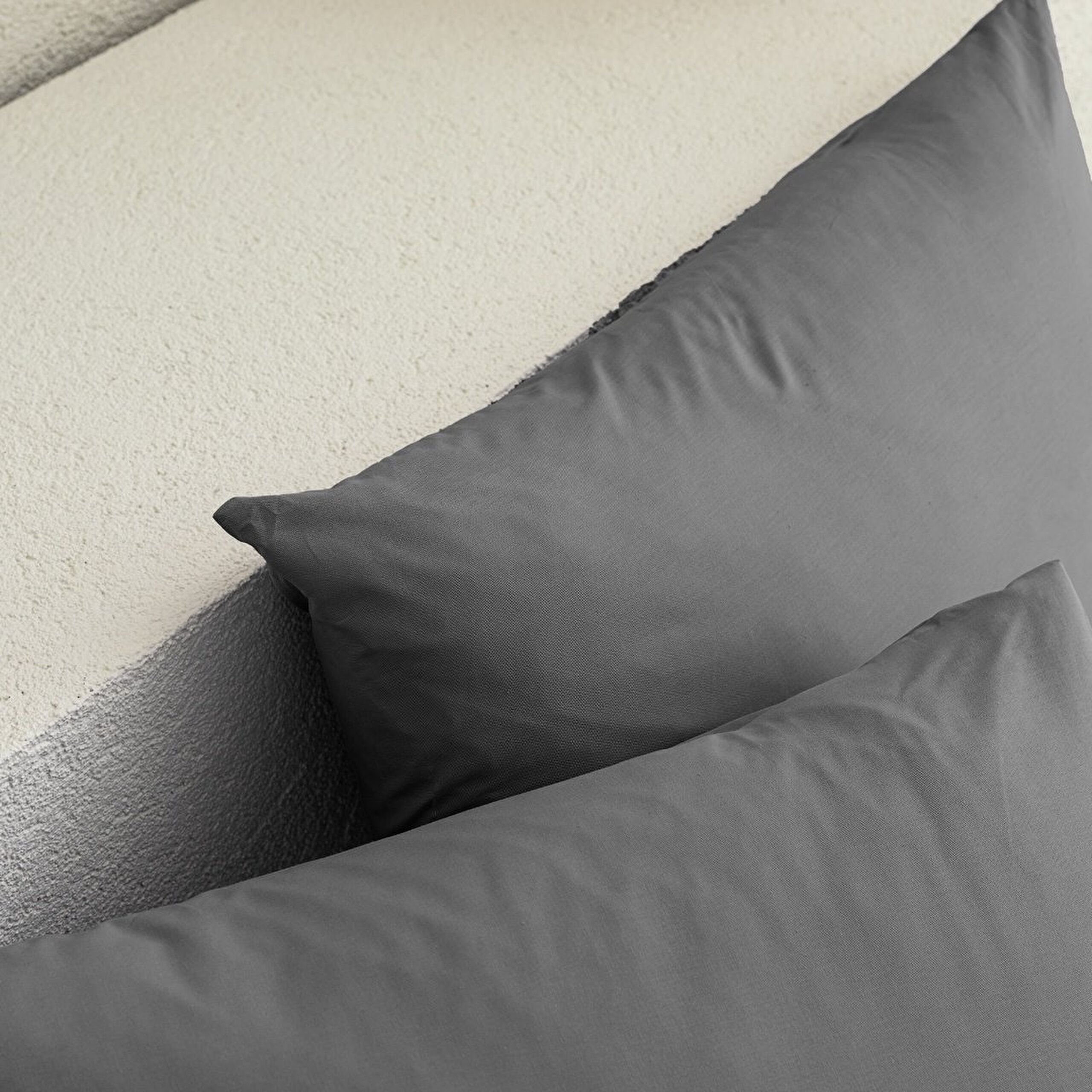 ⁠ Σετ Μαξιλαροθήκης Manon 100% Cotton Ranforce Plain 2-Pece - Anthracite_2}
