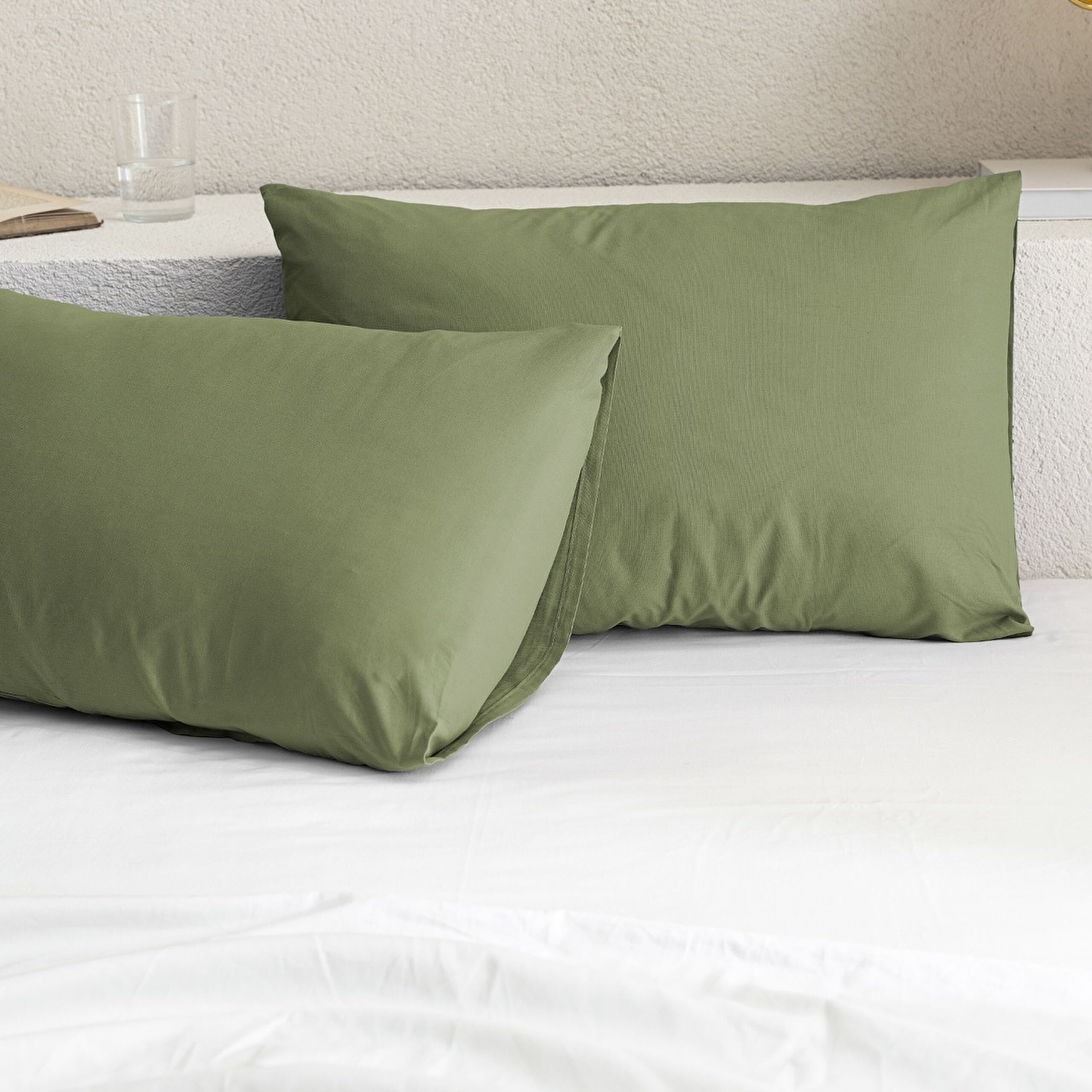 ⁠ Σετ Μαξιλαροθήκη Manon 100% Cotton Ranforce Plain 2 τεμαχίων - Χακί_1}