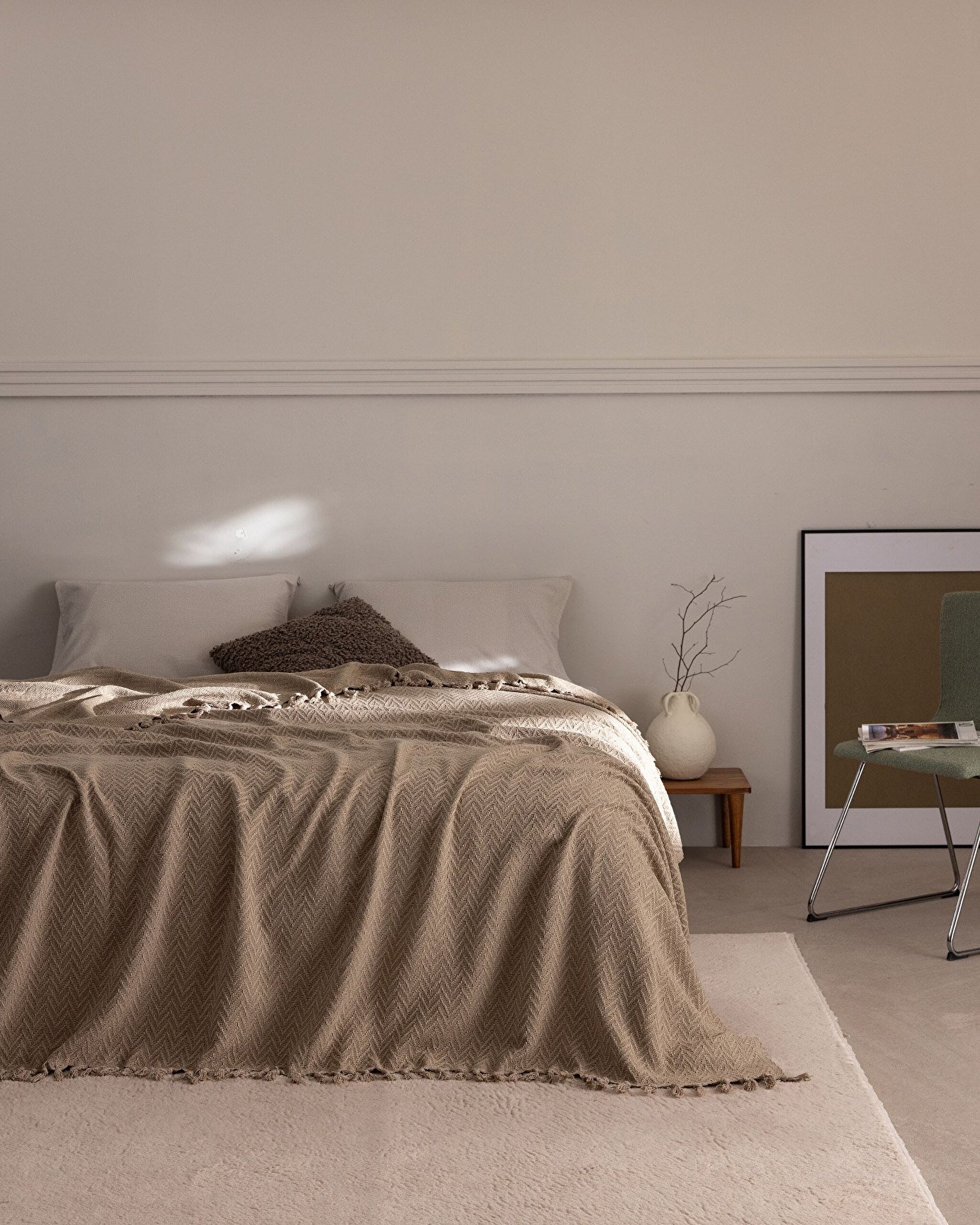 Couvre-lit Double Stéphane - Beige - 0