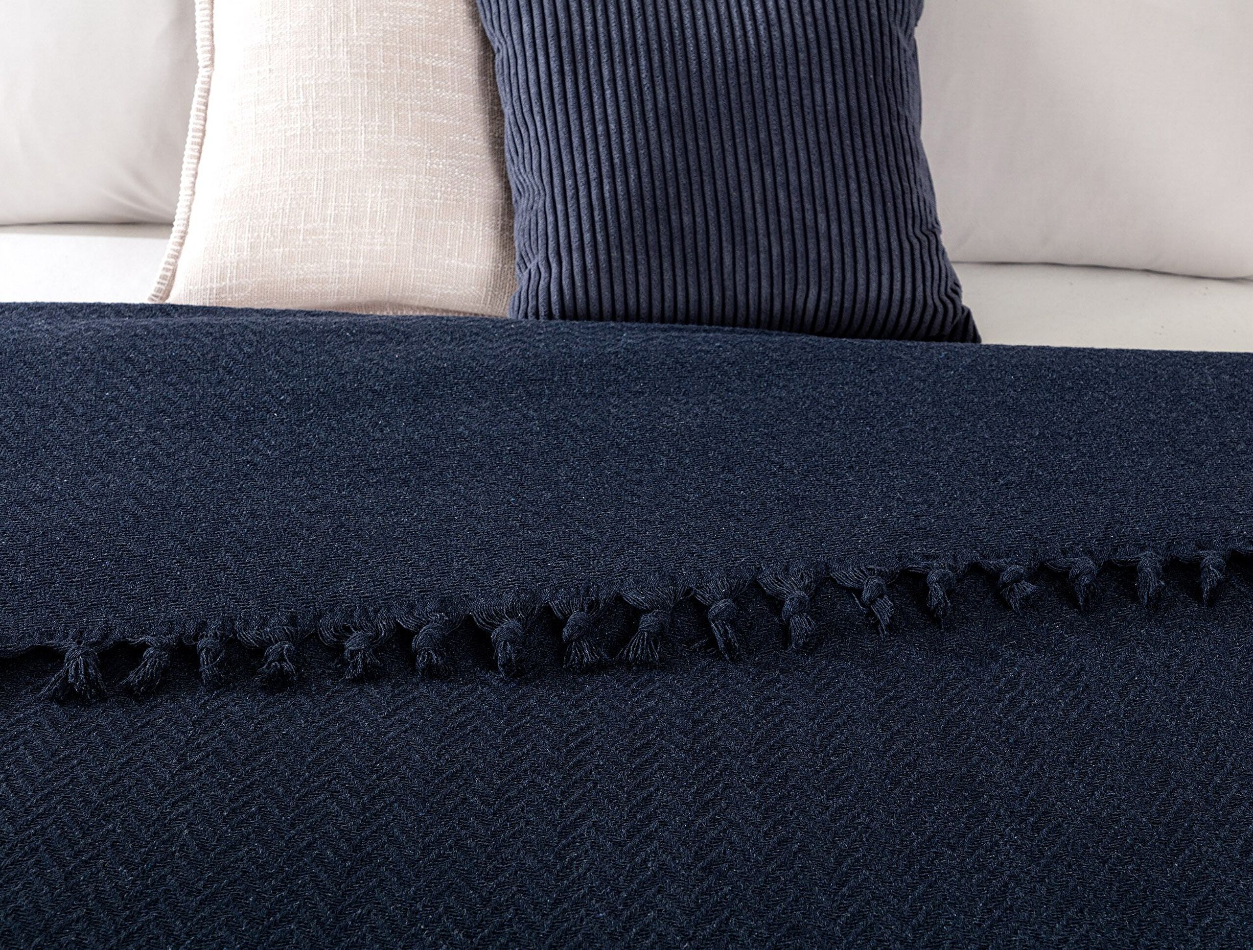 Couvre-lit double Stéphane - Bleu marine - 2