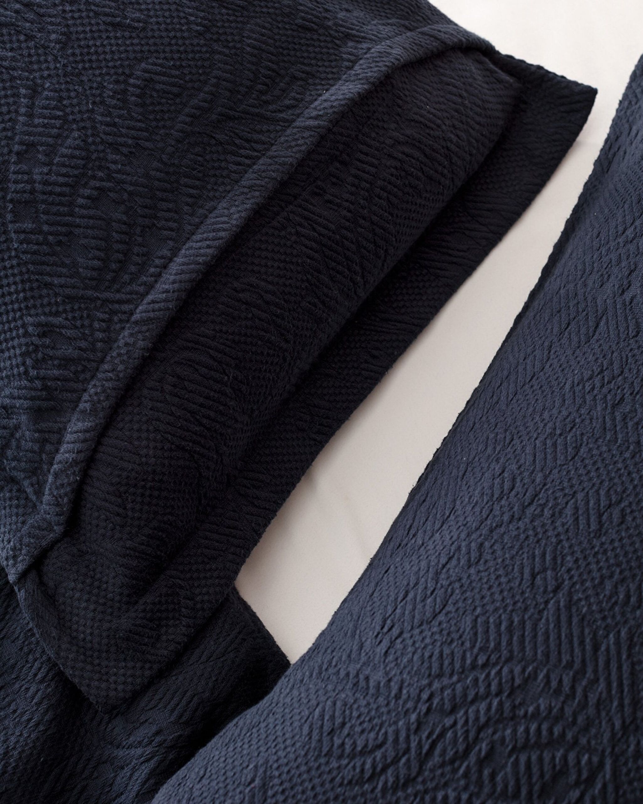 Couvre-lit double 100 % coton Esther - Bleu marine - 4