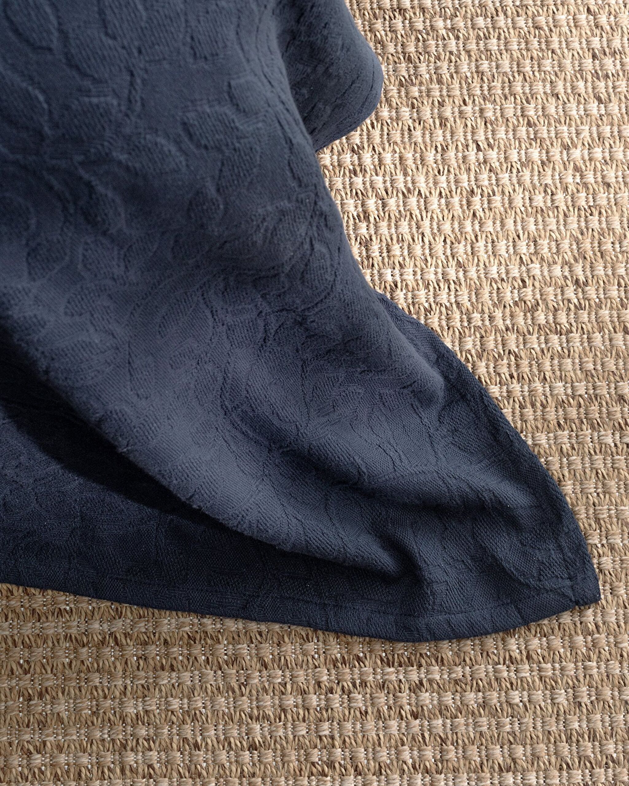 Couvre-lit Double 100% Coton Chantal - Bleu Marine - 5