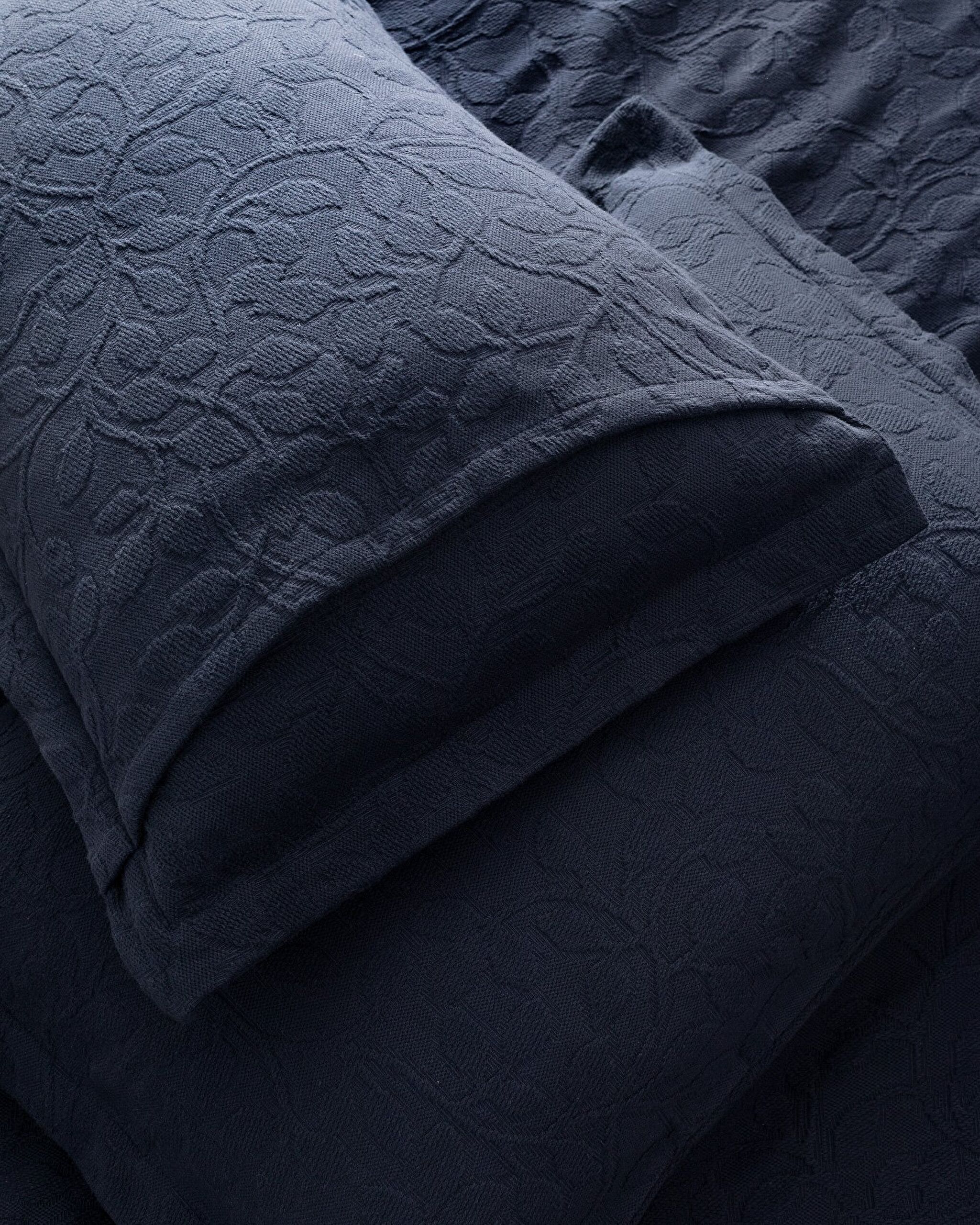 Couvre-lit Double 100% Coton Chantal - Bleu Marine - 4