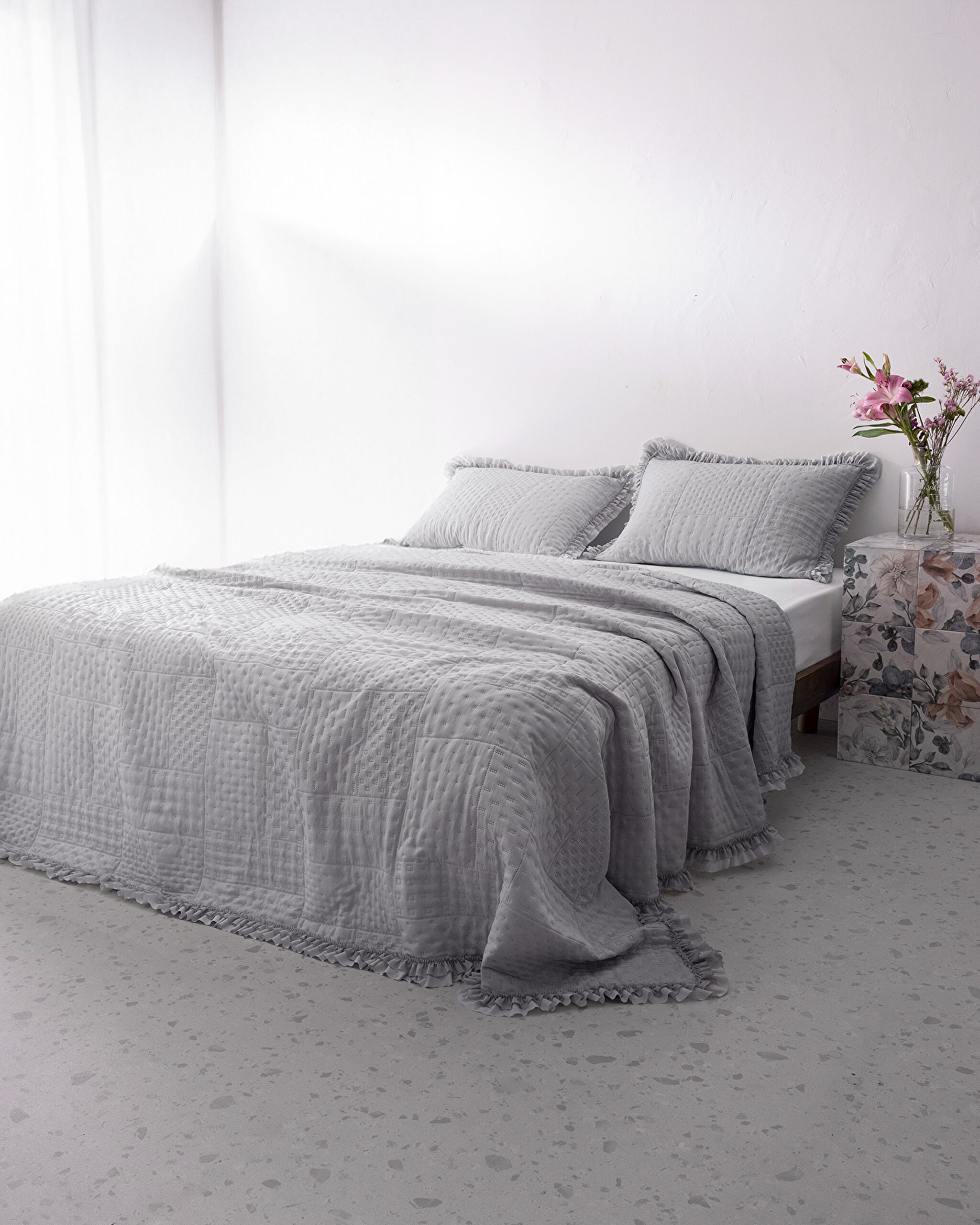 Maryon Doppelbett-Tagesdecke – Grau - 0