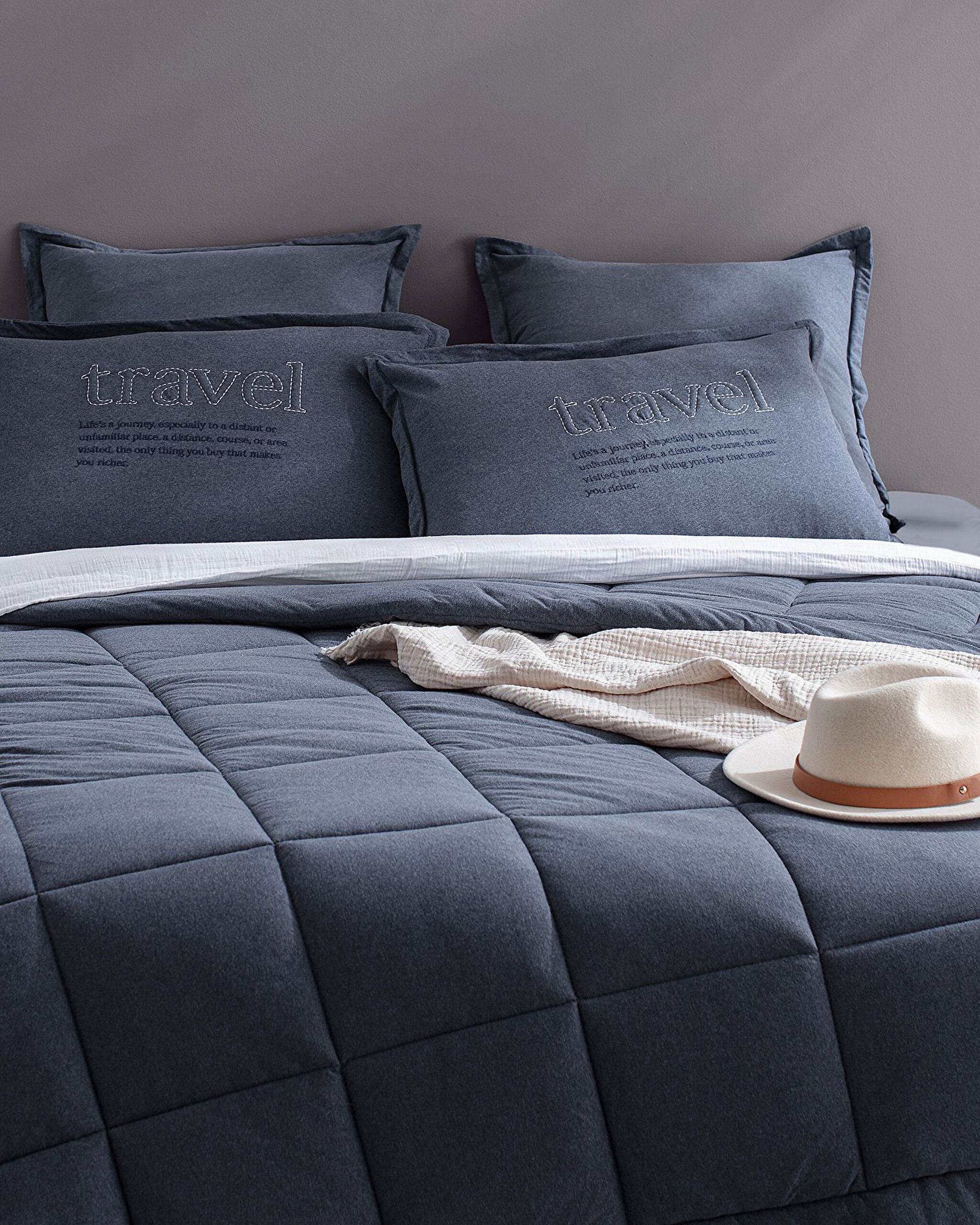 Bobigny SuperSoft Doppel-Bettdecken-Set – Indigo - 1