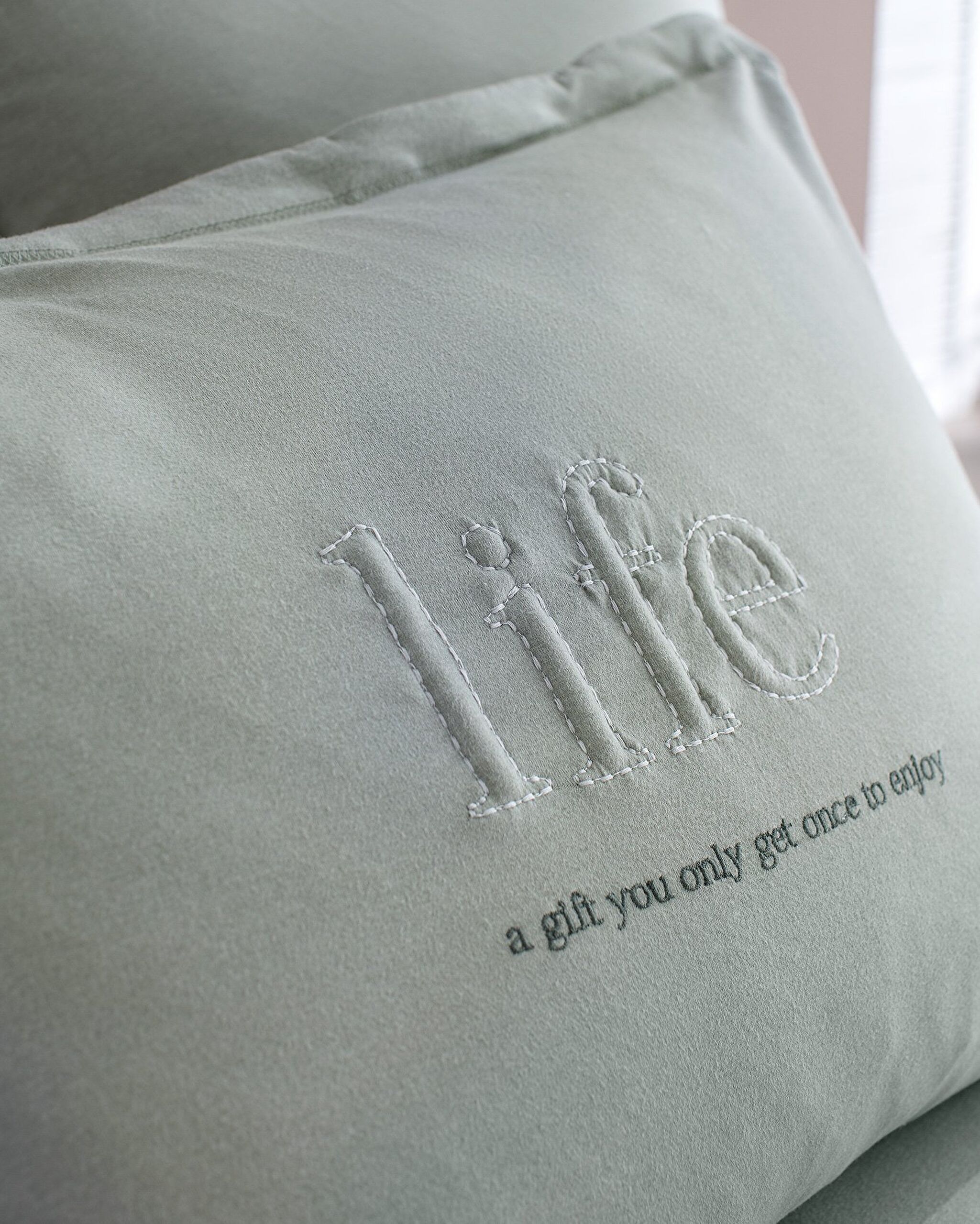 Ensemble d'édredon super doux en coton double Bobigny - Vert menthe - 6