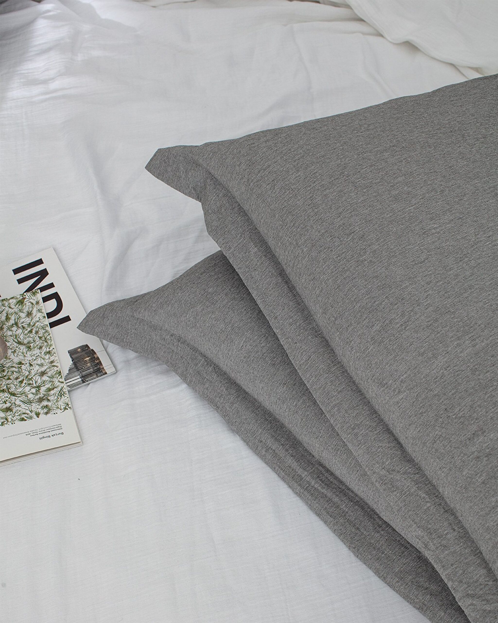 Meleni Çift Kişilik Comforter Set - Gri - 4