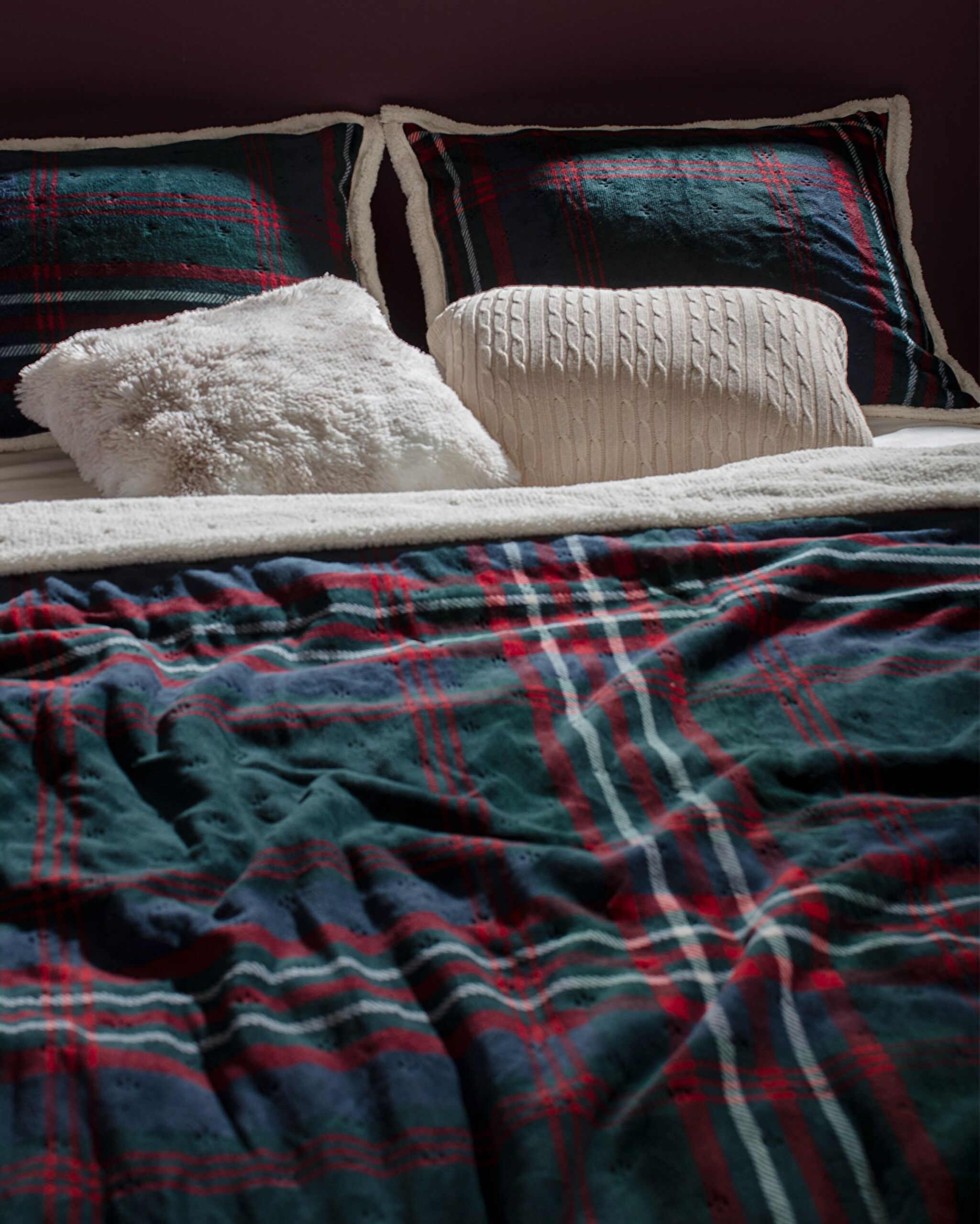 Couvre-lit double Sherpa Palloys - Bleu marine - 1