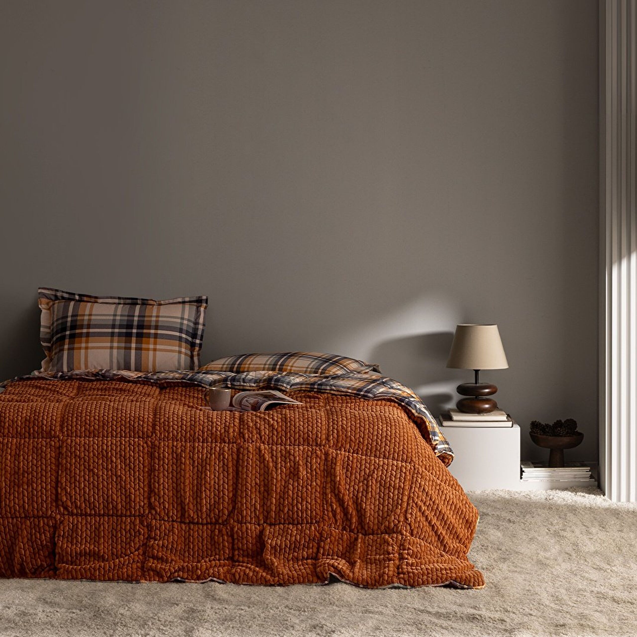 ⁠ Σετ Comforter Beth Double Wellsoft - Πορτοκαλί_0}